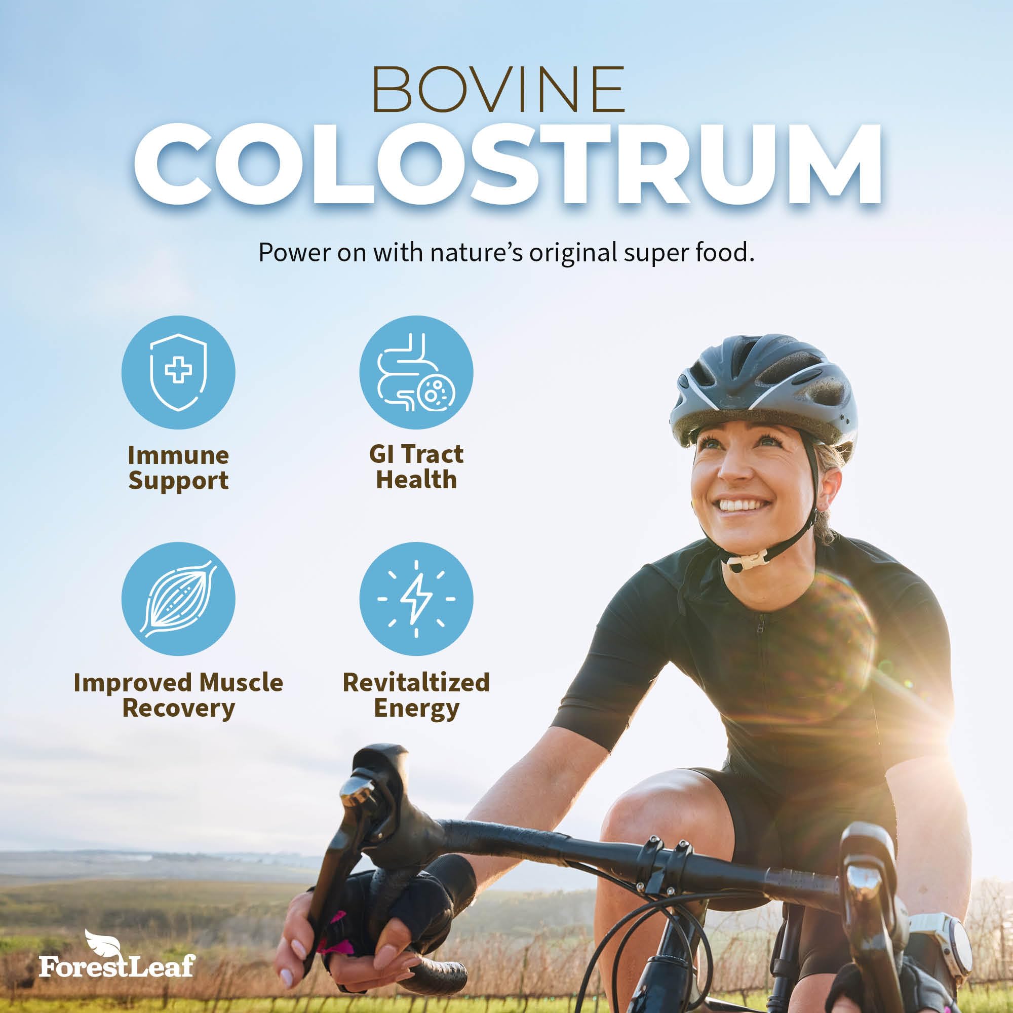 ForestLeaf Colostrum Powder 50% IgG Highest Concentration - Grass Fed Bovine ForestLeaf