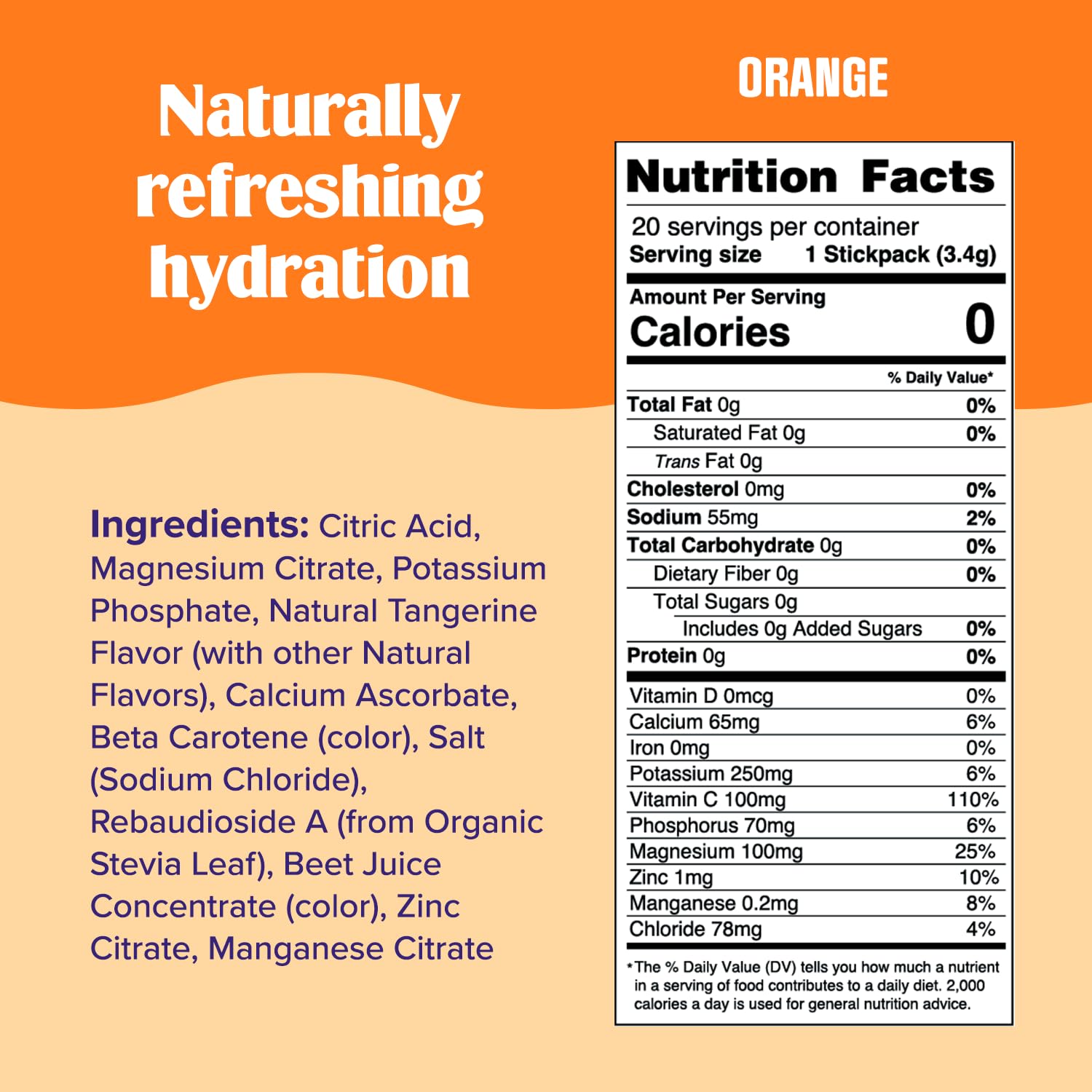 Ultima Replenisher Daily Electrolyte Drink Mix – Orange, 20 Stickpacks – Hydration Ultima Replenisher