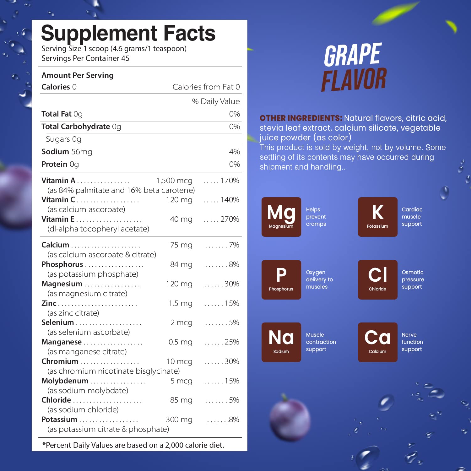 Electrolyte Powder - Refreshing Workout Recovery Electrolytes, Sugar Free, Gluten Free Pride Naturals, Inc