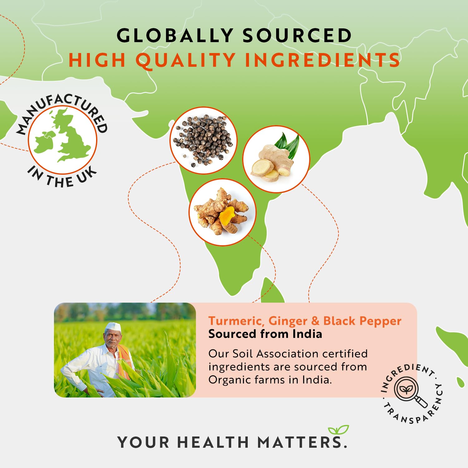 Organic Turmeric 1440mg (High Strength) with Black Pepper & Ginger - 180 Vegan Turmeric Nutravita