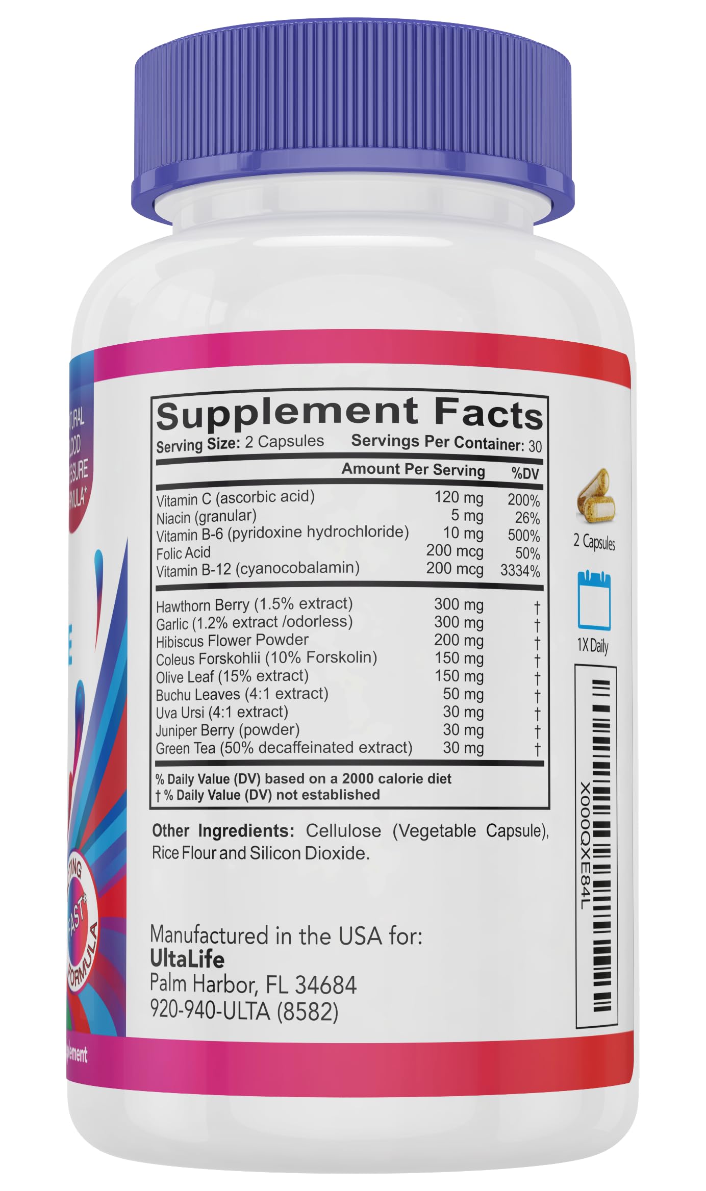 ULTALIFE Blood Pressure Supplements - Advanced Blood Pressure Supplement Complex ULTALIFE