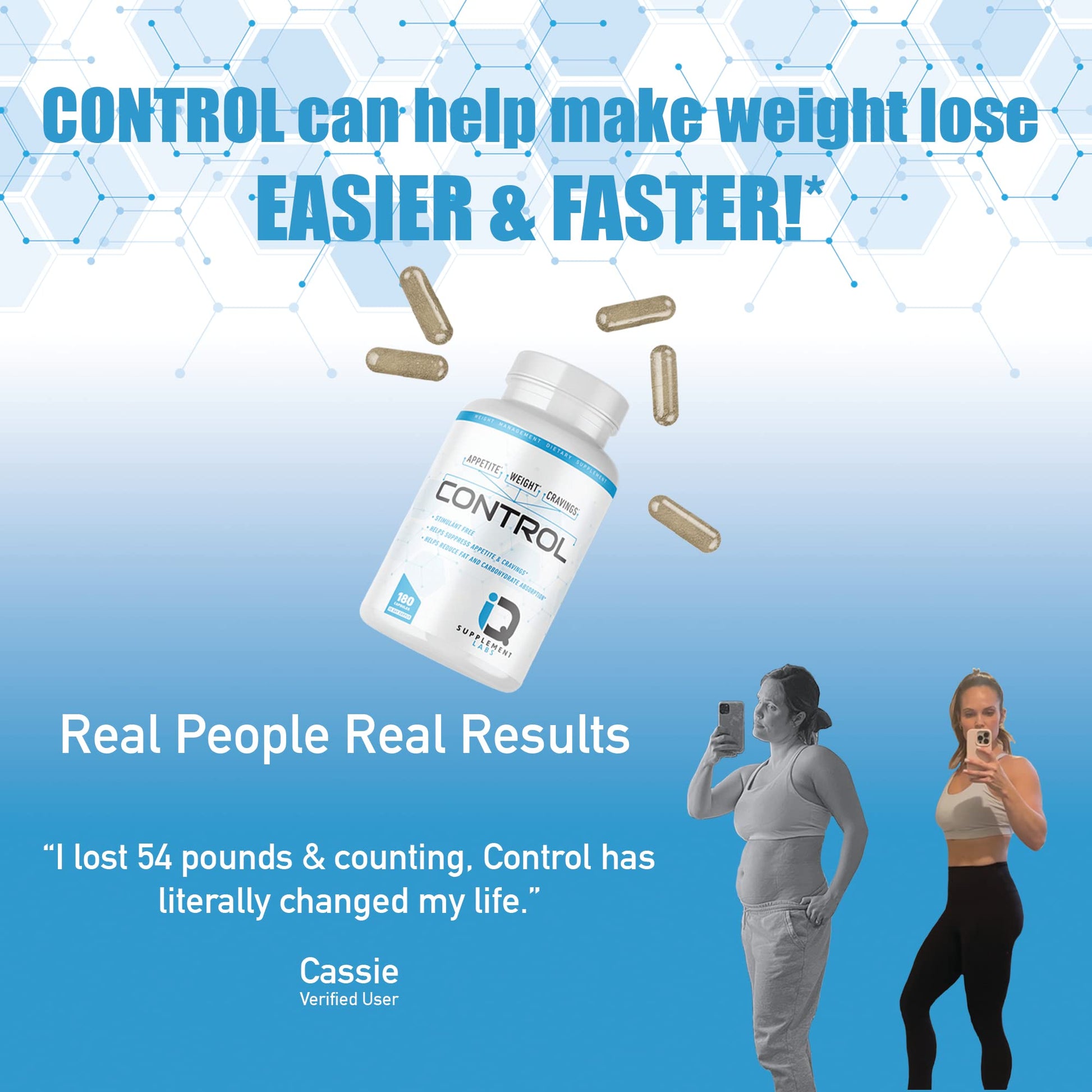 Control-Appetite Suppressant for Weight Loss | Hunger Suppression, Fat & Carb Blocker iQ Supplement Labs