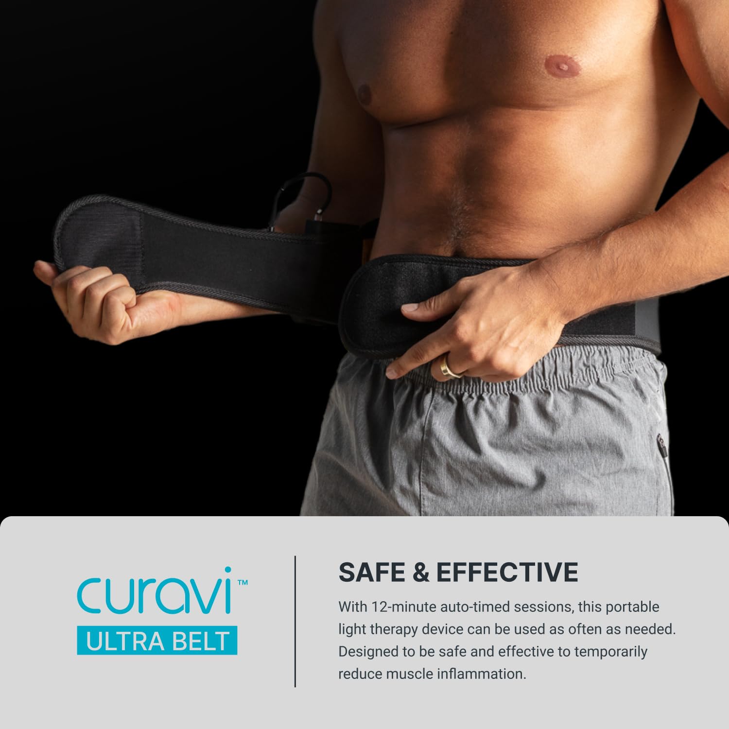 CURAVI Ultra™ Wearable Red Light Therapy Belt for Lower Back Pain Relief - 84 Diodes - Non-Invasive CURAVI