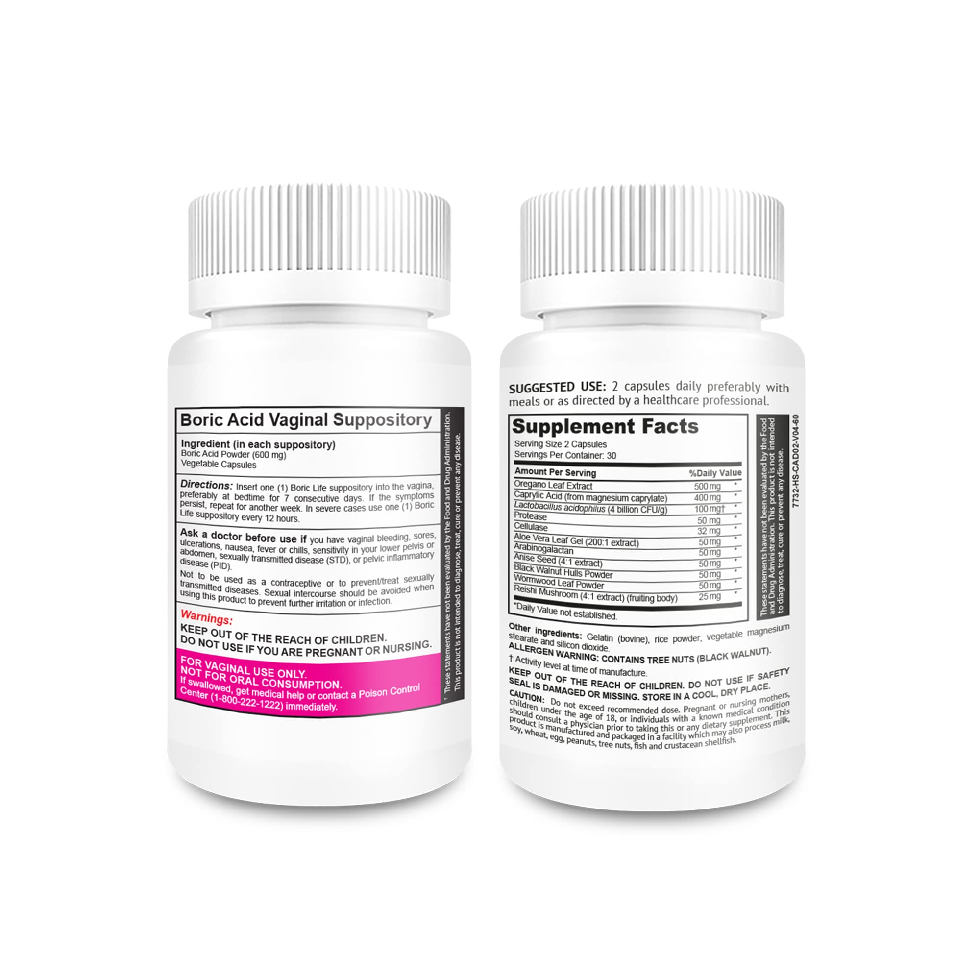 NutraBlast Boric Acid Vaginal Suppositories 600mg (30 Count) w/Feminine Balance Complex NutraBlast