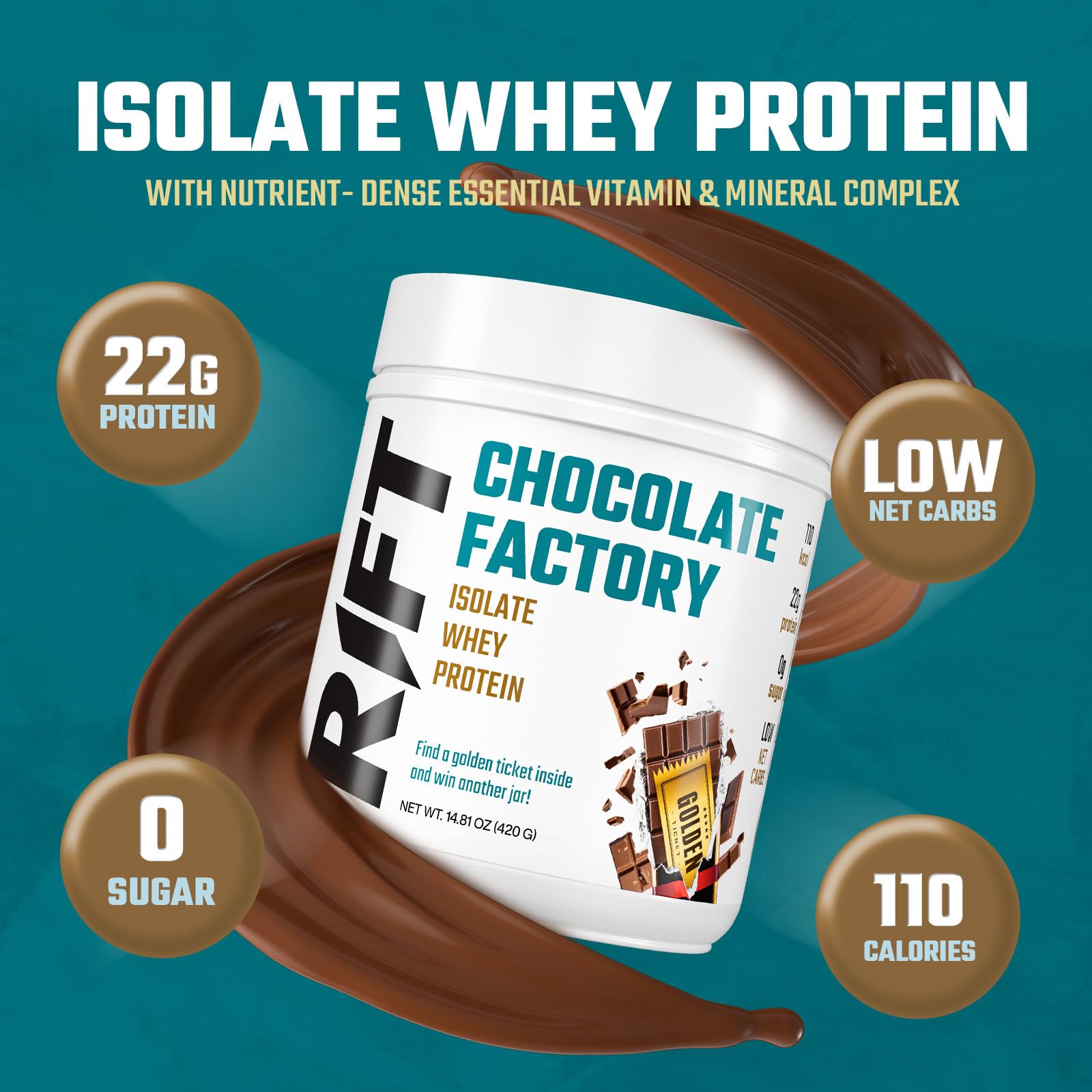 RIFT Chocolate Whey Protein Powder for Adult - Protein Isolate Powder Chocolate RIFT