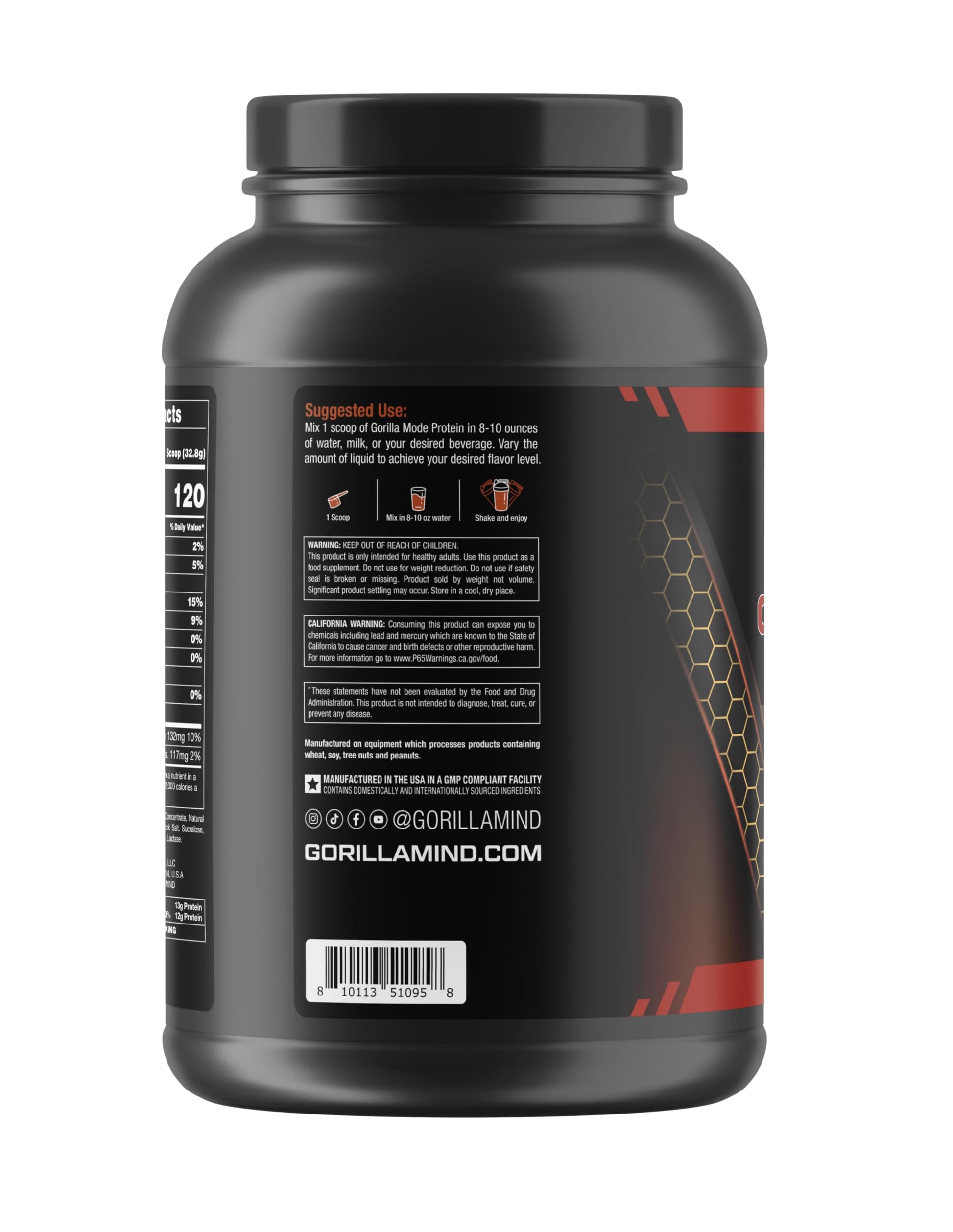 Gorilla Mode Premium Whey Protein - Cinnamon Churro / 25 Grams of Whey Protein Isolate Gorilla Mind