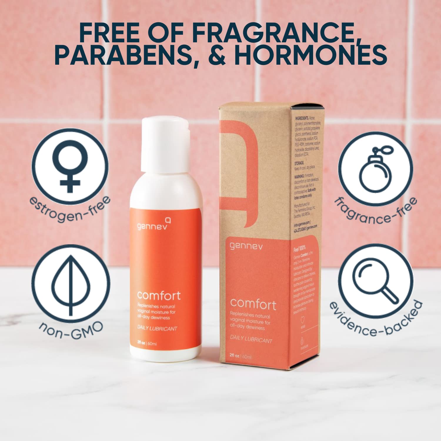 Gennev Intimate Water-Based Lubricant for Women - 2-in-1 Menopause Lubricant and Feminine genneve