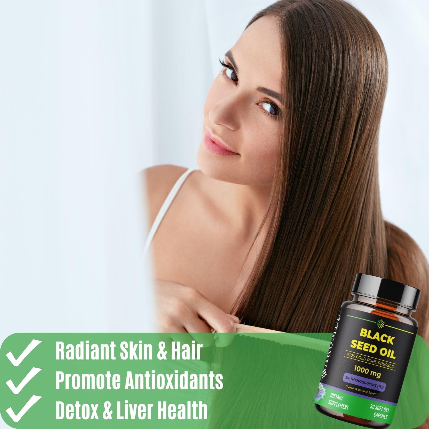 aromel Black Seed Oil Capsules, 90 Days Supply, 2% Thymoquinone, Non-GMO aromel