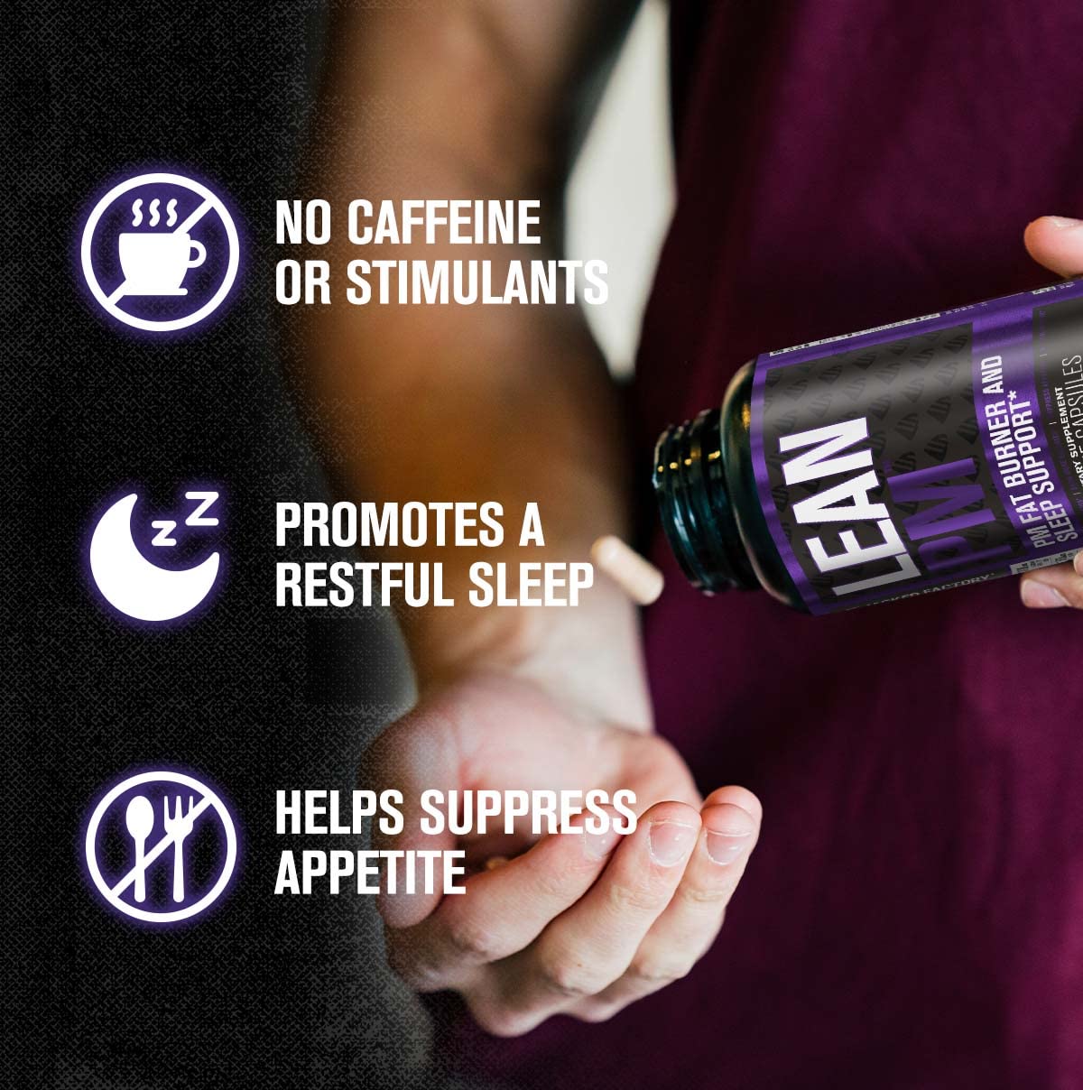 Jacked Factory Lean PM Night Time Fat Burner, Sleep Aid Supplement, & Appetite Suppressant Jacked Factory