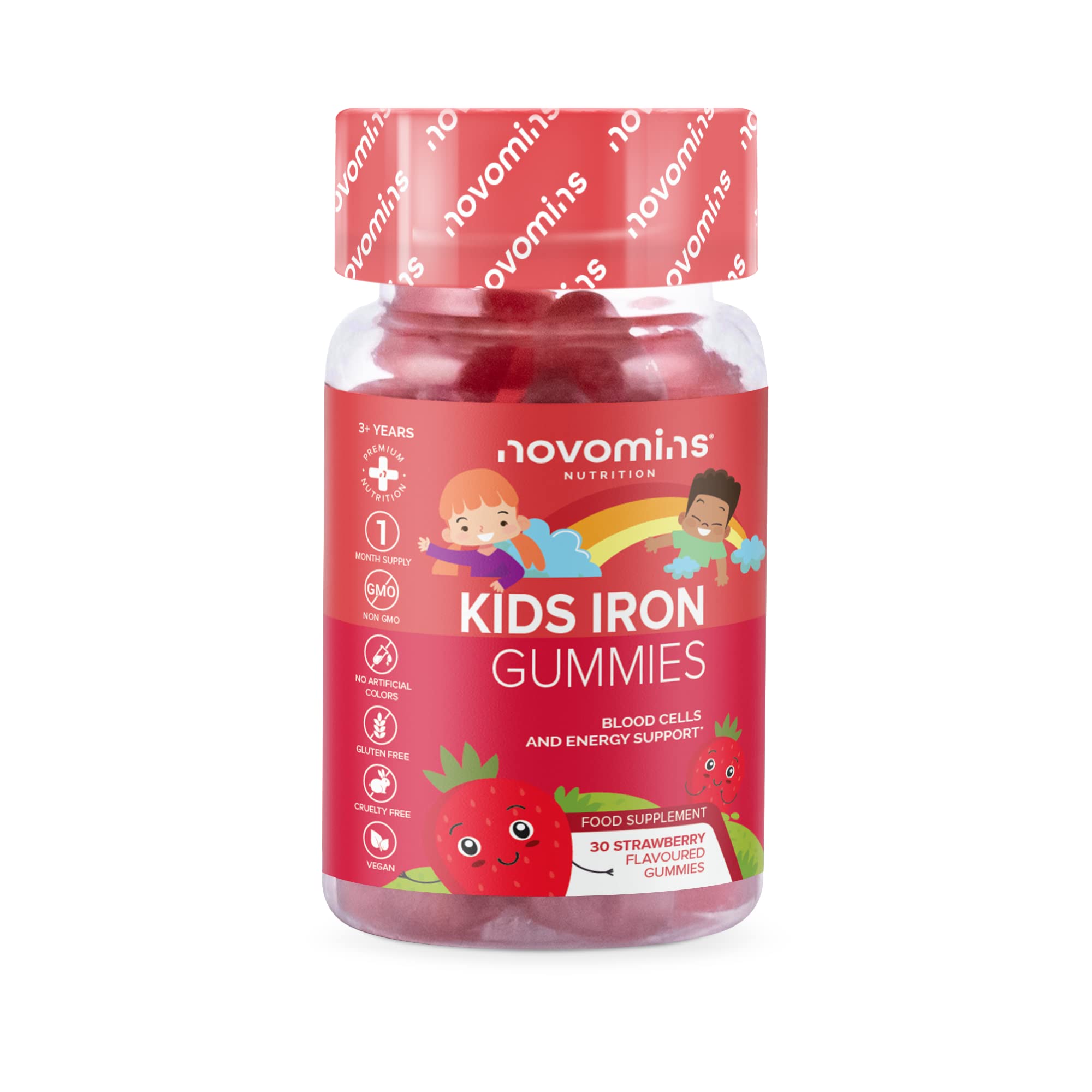Kids Iron Gummies – Iron Supplement for Kids – Energy & Immune System – Vegan