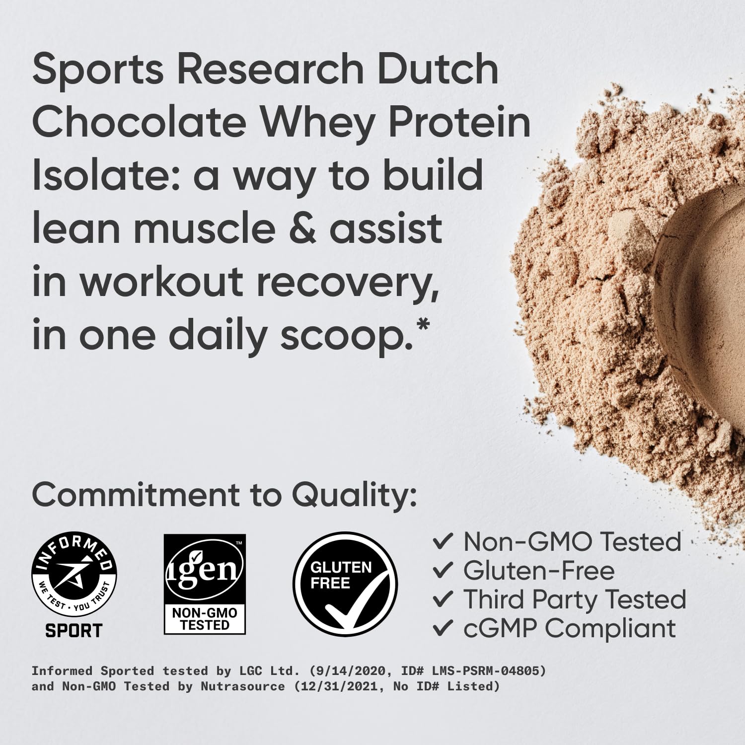 Sports Research Whey Protein - Sports Nutrition Whey Isolate Protein Powder Sports Research