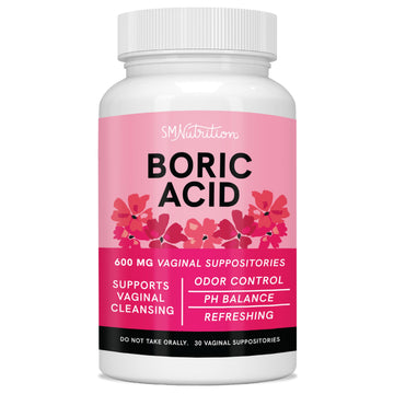 Boric Acid Suppositories for Women | 600mg | for pH Balance, Vaginal Odor & Itching | Feminine Hygiene