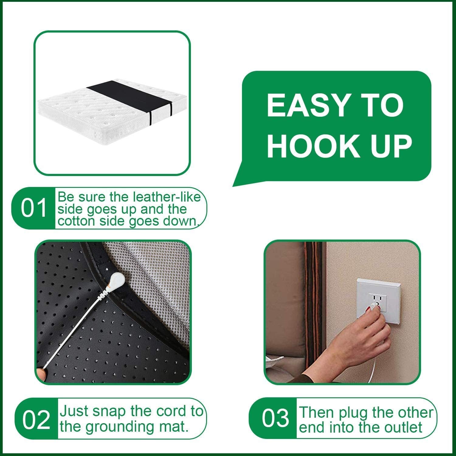 Grounding Mat, Grounding Mattress Cover Pad Grounding Mats Earth Connected Conductive Carbon Alfredx