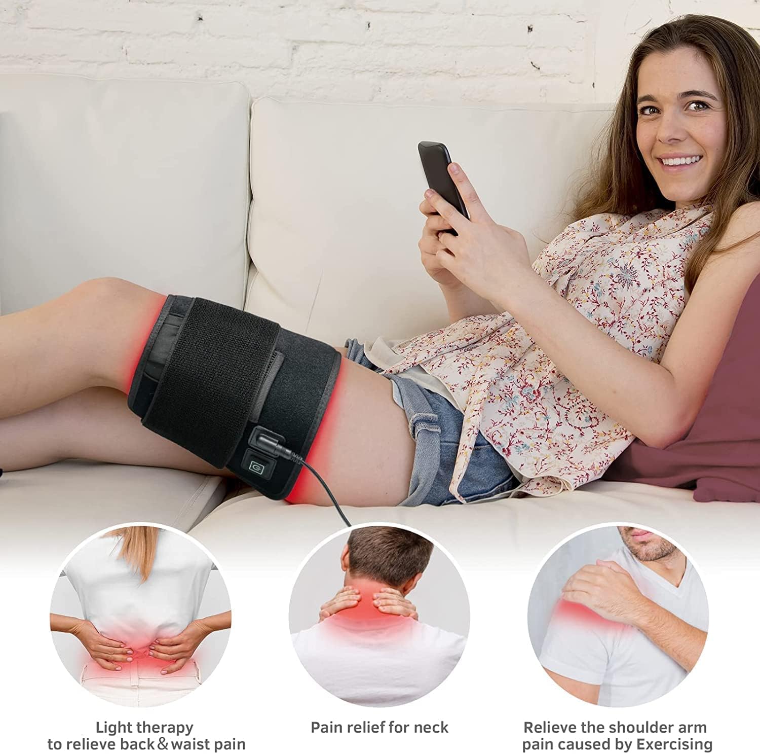 UTK Red Light Therapy Pad for Body Pain Relief, LED 660＆850nm Wearable Wrap Deep Therapy UTK