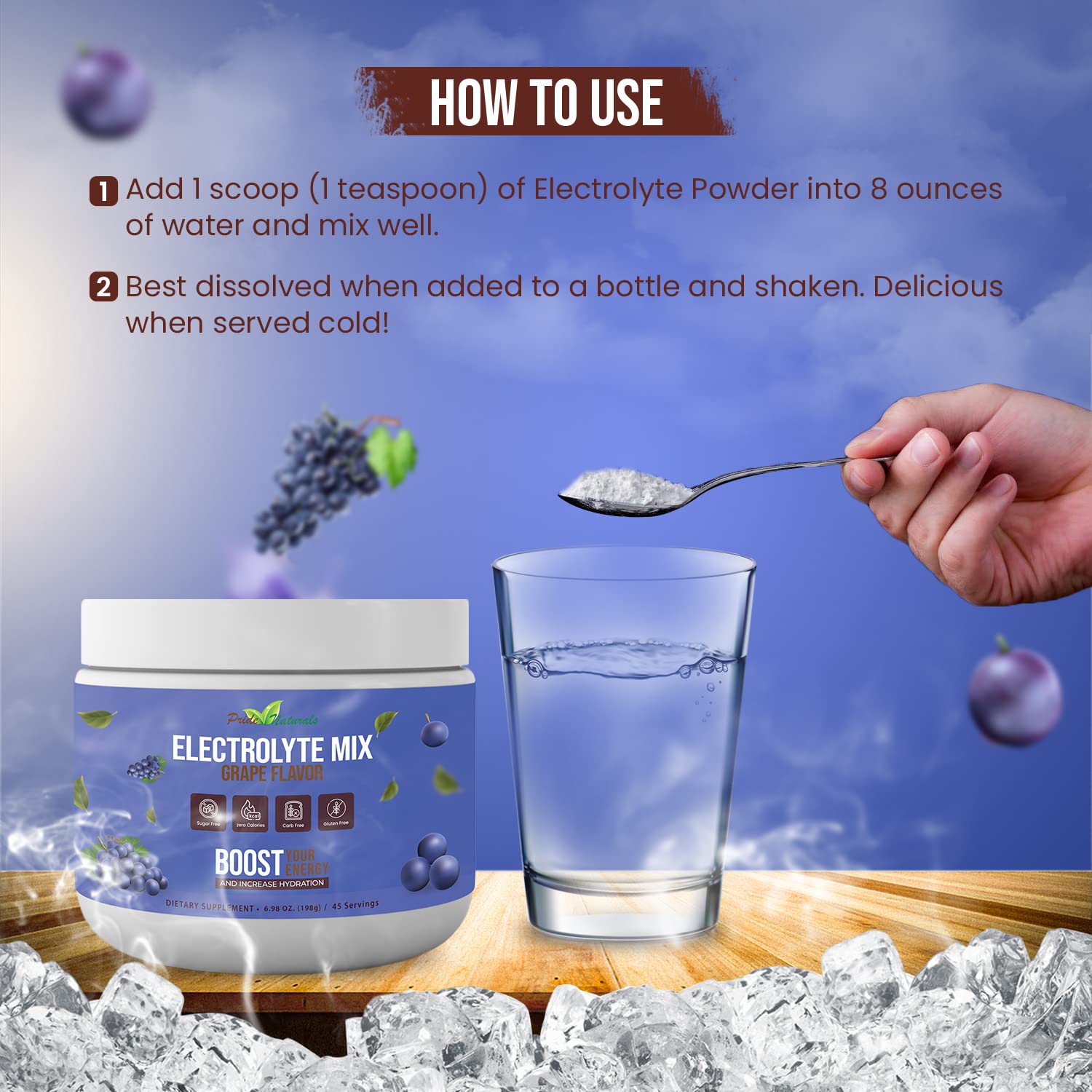 Electrolyte Powder - Refreshing Workout Recovery Electrolytes, Sugar Free, Gluten Free Pride Naturals, Inc