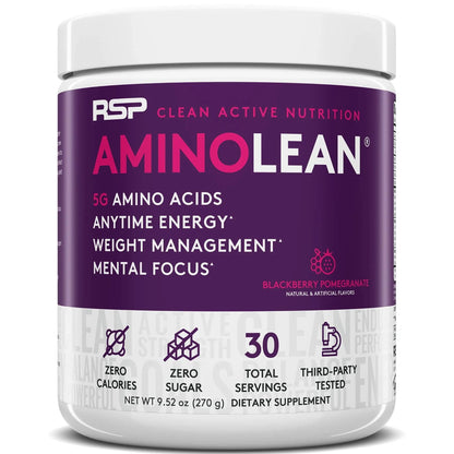 RSP NUTRITION AminoLean Pre Workout Energy (BlackBerry Pomegranate 30 Servings) with AminoLean Recovery Post Workout Boost (Blood Orange 30 Servings)