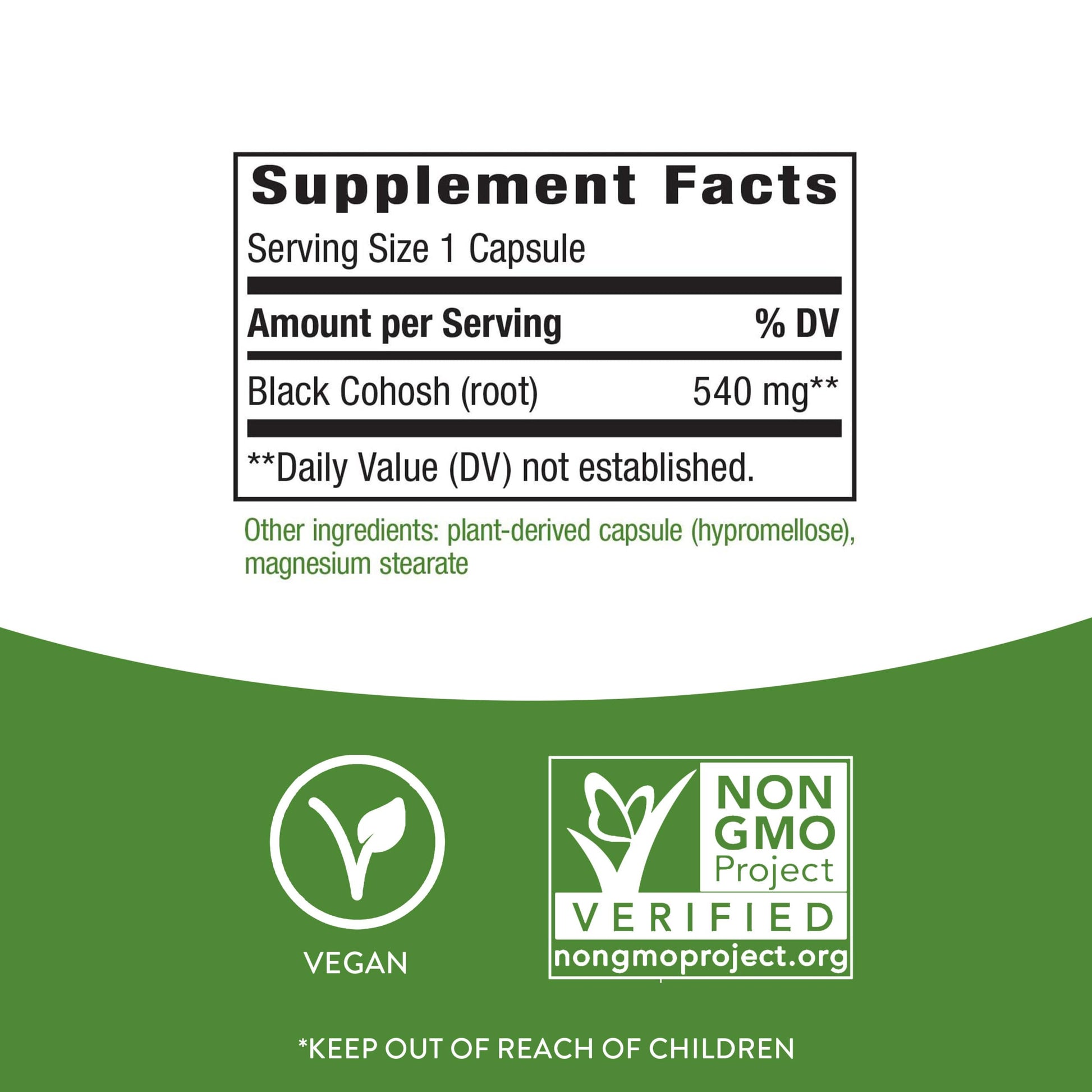 Nature's Way Black Cohosh Root, Traditional Support for Women's Health*, 540 mg Nature's Way