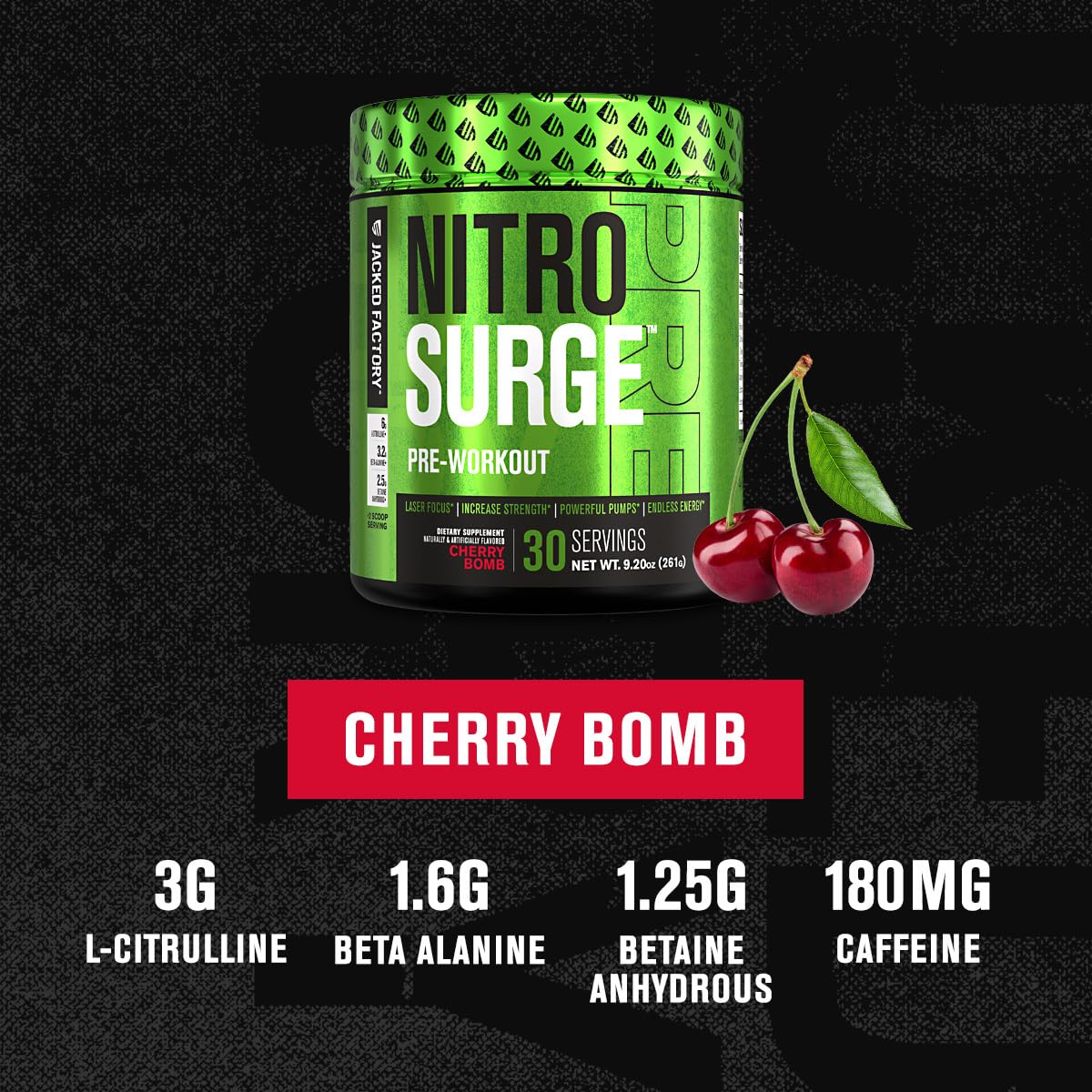 NITROSURGE Pre Workout Supplement - Endless Energy, Instant Strength Gains Jacked Factory
