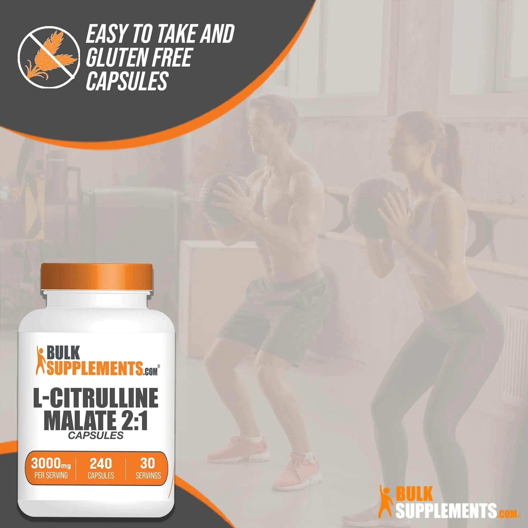 BULKSUPPLEMENTS.COM L-Citrulline Malate Capsules - Citrulline Malate 3000mg BULKSUPPLEMENTS.COM
