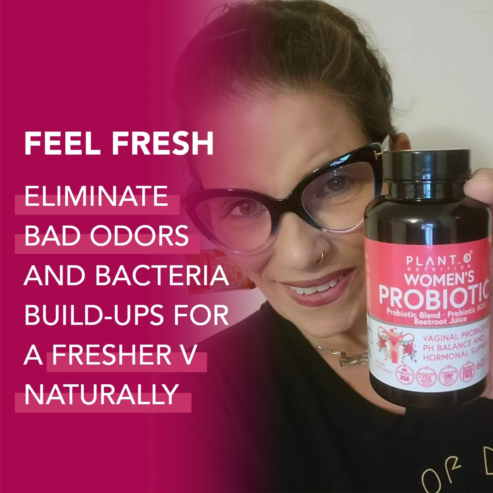 PLANT.O NUTRITION Vaginal Probiotics for Women with 4 Lactobacillus Strains Probiotic & Prebiotic Blend PLANT.O NUTRITION