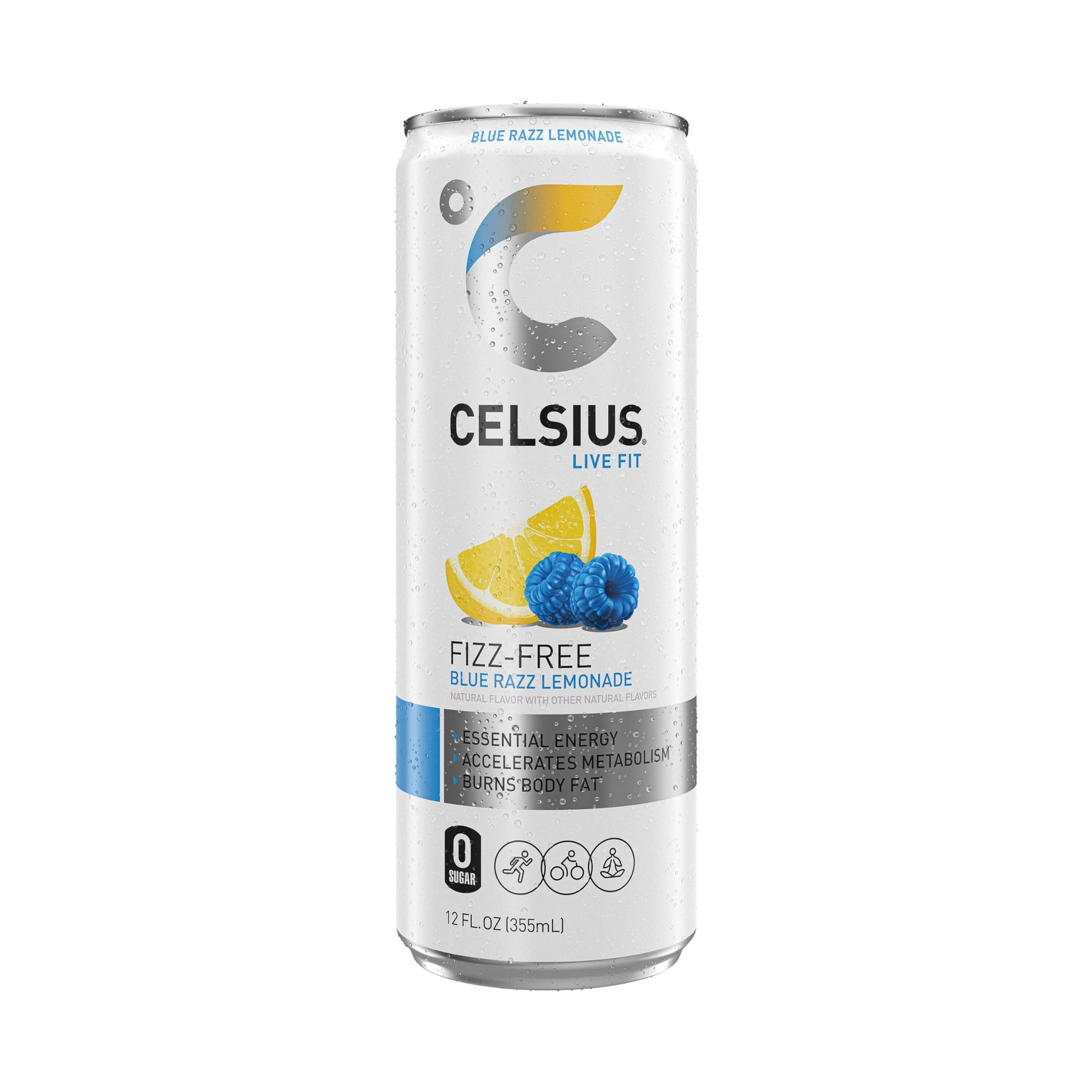 CELSIUS Fizz Free Blue Razz Lemonade, Functional Essential Energy Drink 12 Fl Oz CELSIUS