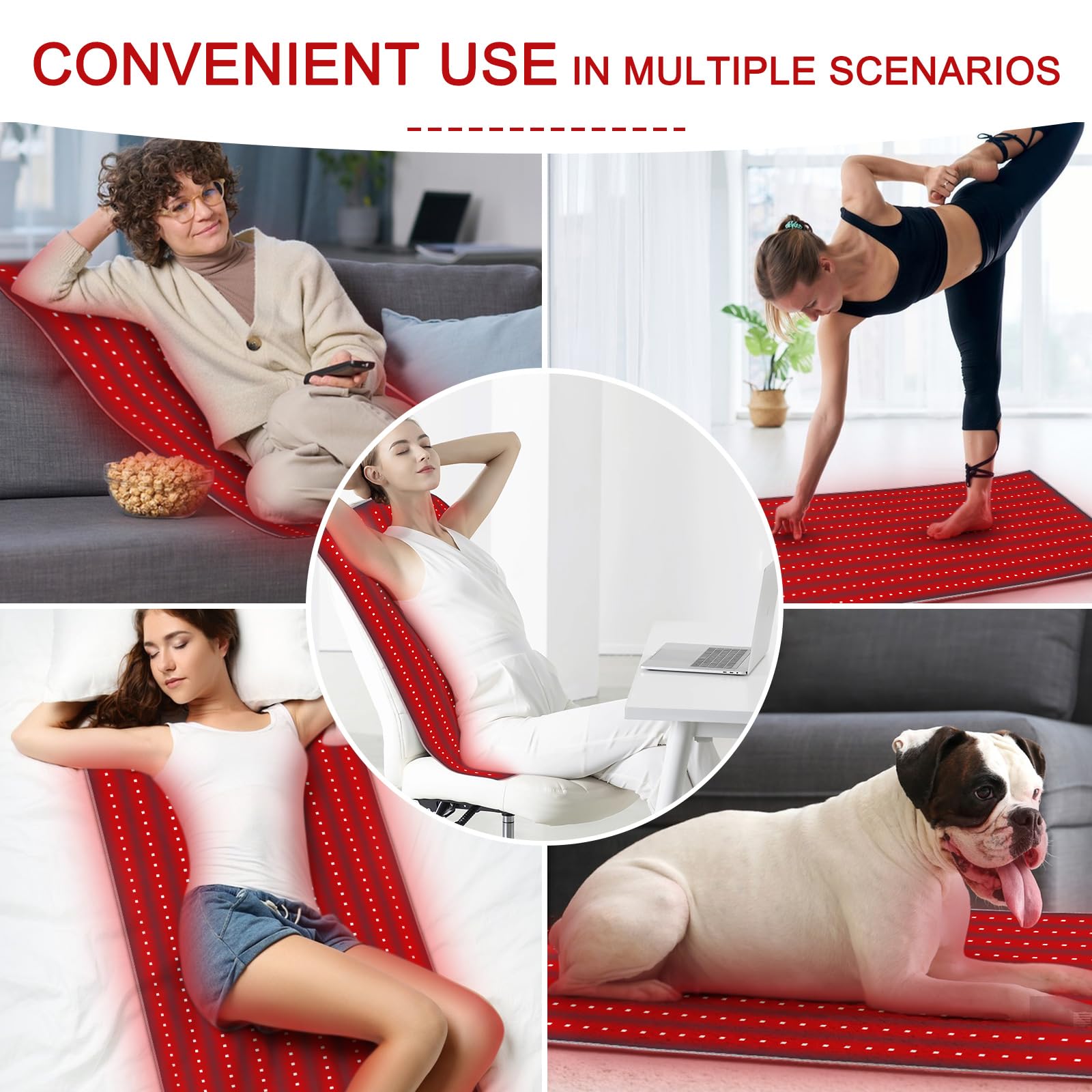 Red Light Therapy Pad 38 * 23.6 in - Red Light Therapy Body, 400 LEDs Using 660nm Red Light Rutollmit