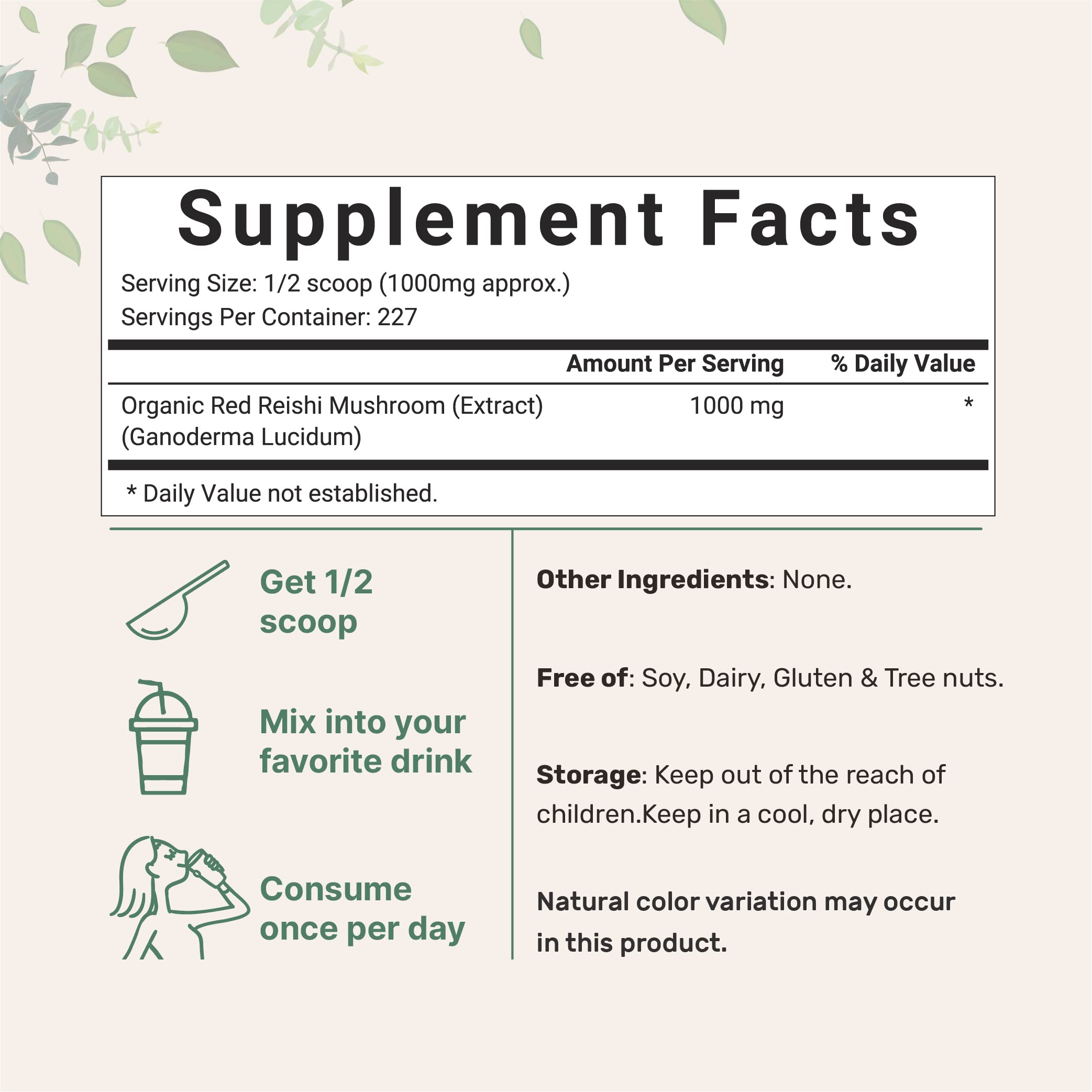 Micro Ingredients Sustainably US Grown, Organic Reishi Mushroom Powder, 8 Ounce Micro Ingredients