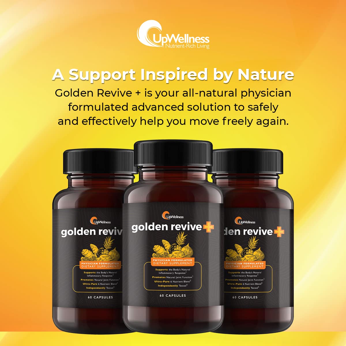 UpWellness Golden Revive + Joint Support with Quercetin, Magnesium, and Turmeric UpWellness Nutrient-Rich Living