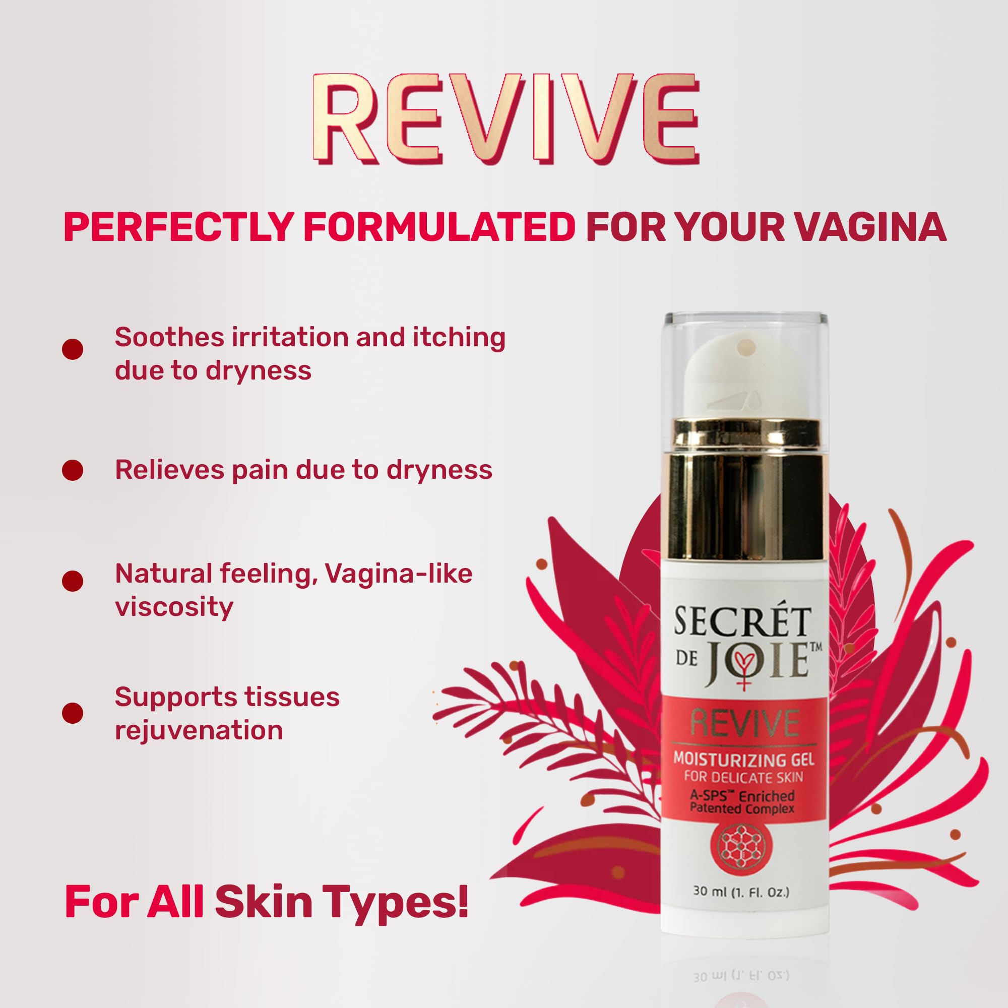 SECRET DE JOIE REVIVE Vaginal Moisturizer for Women - Long-Lasting Dryness & Discomfort Relief SECRET DE JOIE