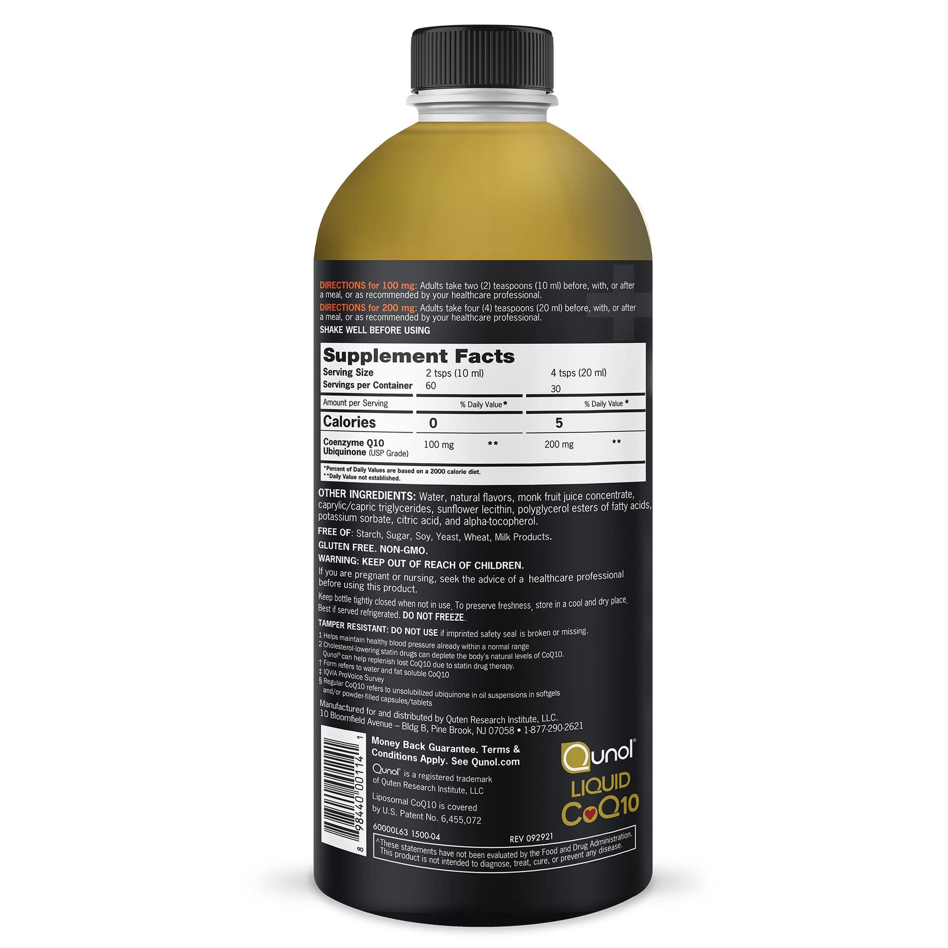 Qunol Liquid CoQ10 100mg, Superior Absorption Natural Supplement Form of Coenzyme Qunol