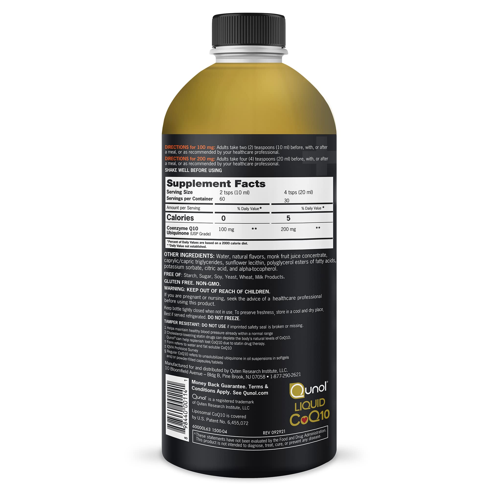 Qunol Liquid CoQ10 100mg, Superior Absorption Natural Supplement Form of Coenzyme Qunol