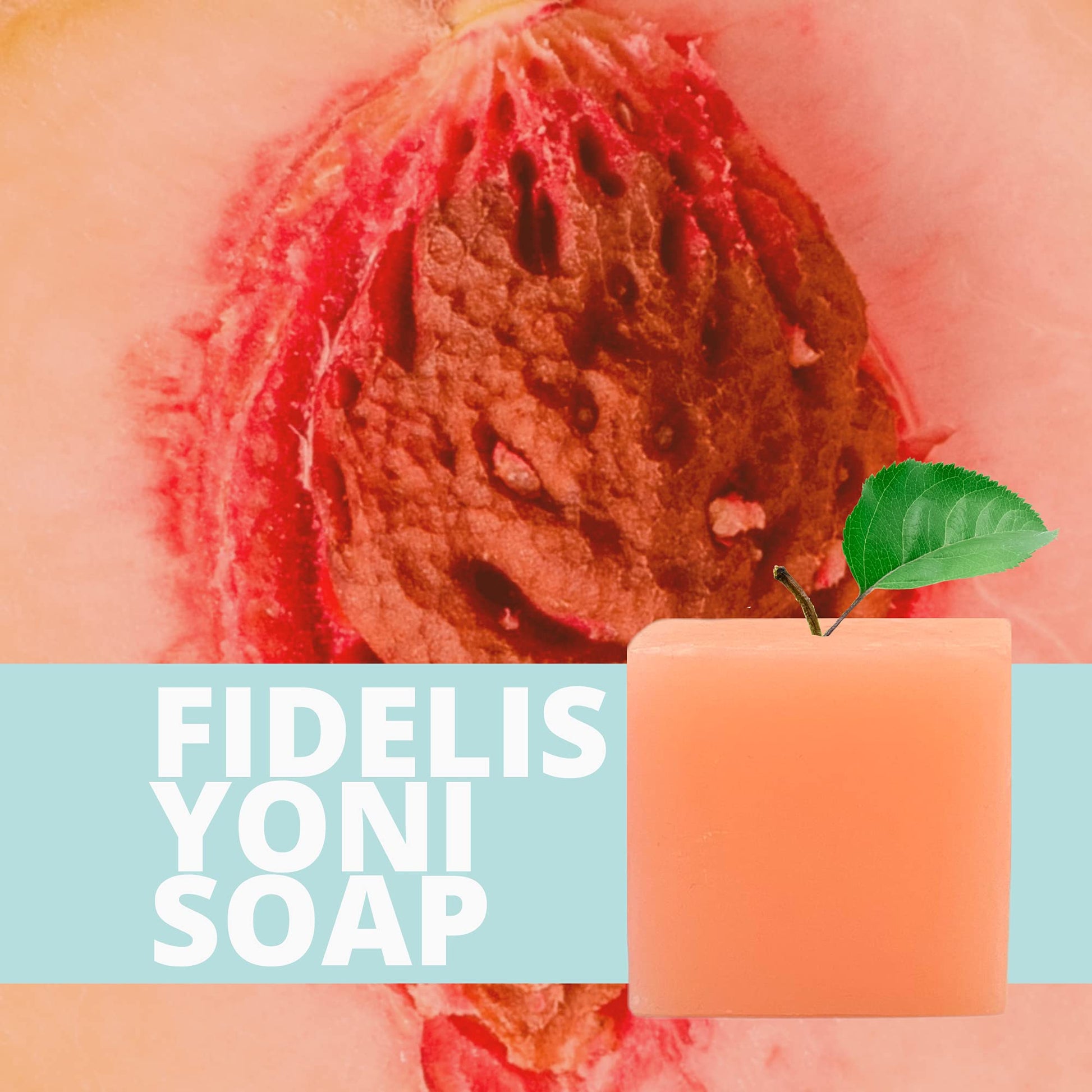 Fidelis Yoni Soap Bar (2 Pack) 3.5 Oz pH Balanced V Clean Natural Feminine Wash (Peach) Fidelis