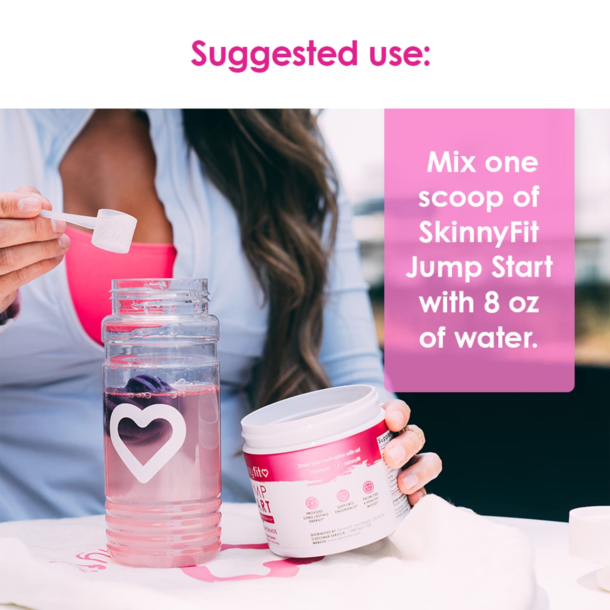 SkinnyFit Jump Start Pre Workout Supplement for Women 30 Servings - Creatine Free SkinnyFit