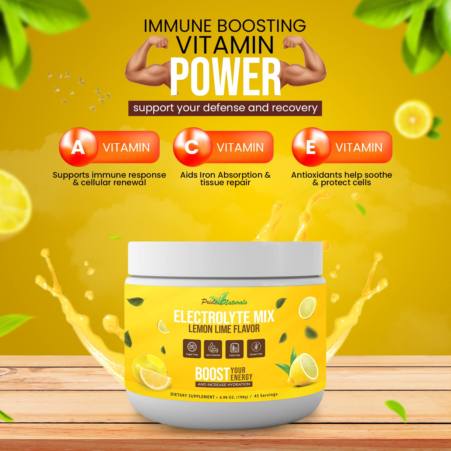 Electrolyte Powder - Refreshing Workout Recovery Electrolytes, Sugar Free, Gluten Free Pride Naturals, Inc
