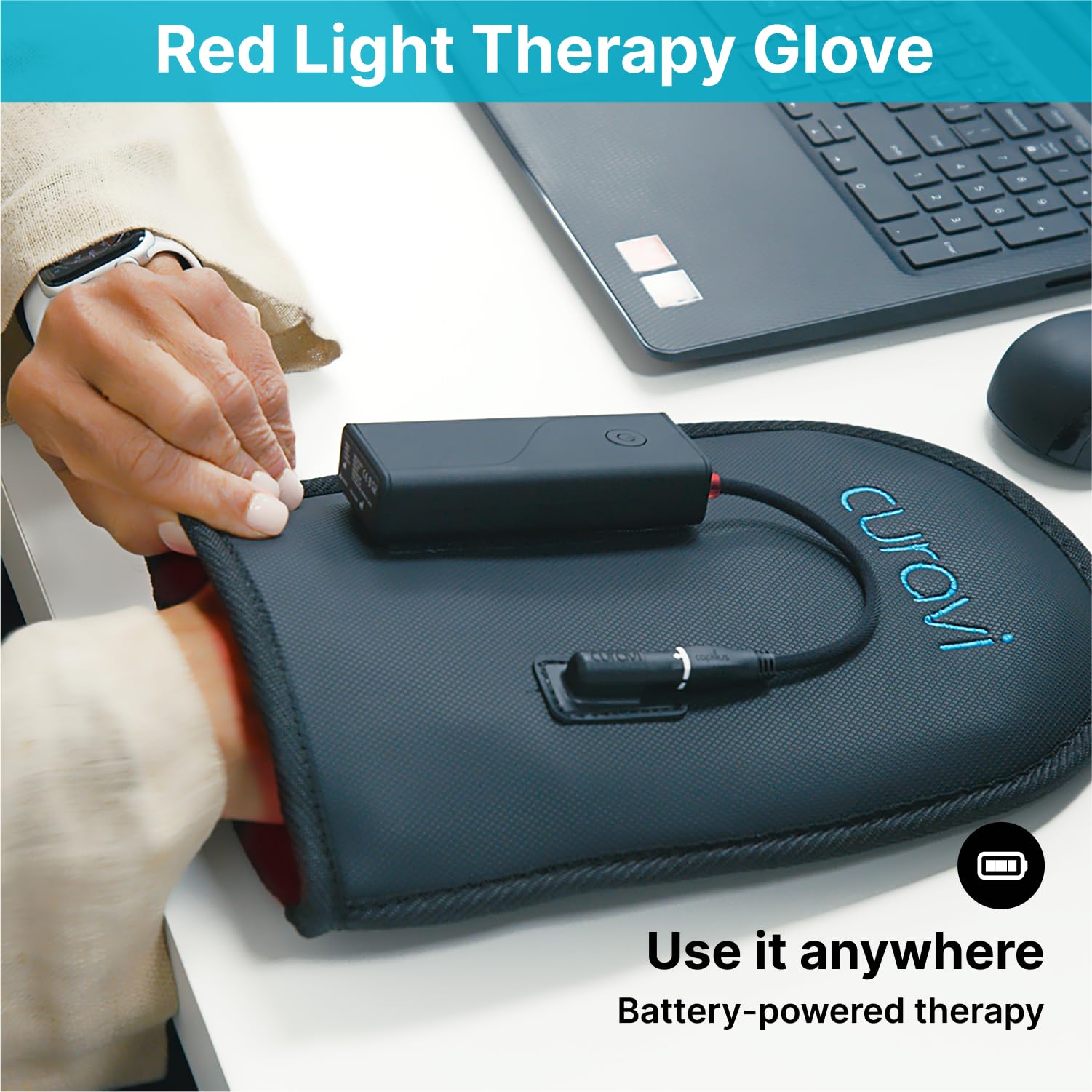CURAVI Wellness Glove - Enhanced Comfort & Support for Hands and Wrists with Advanced Red CURAVI