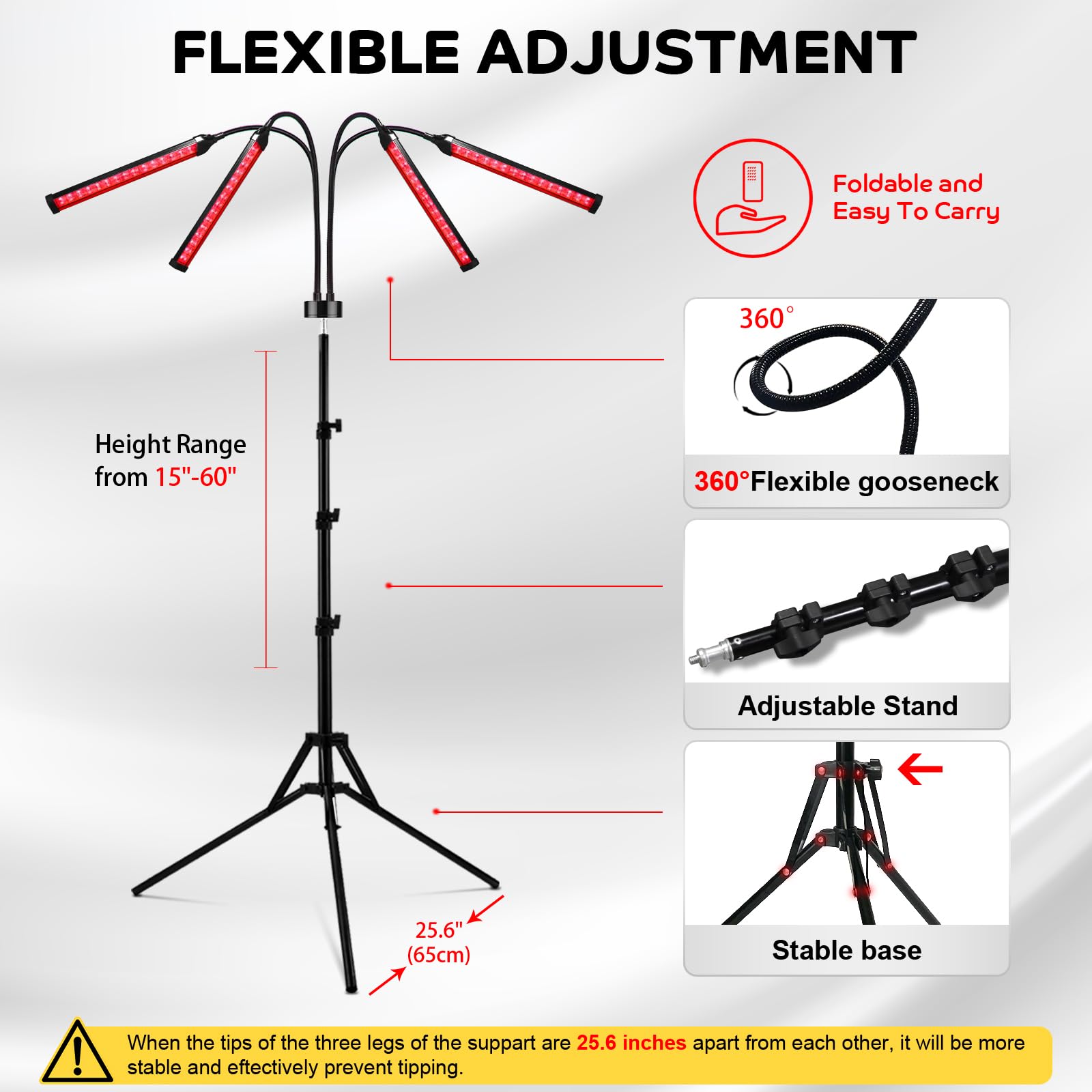 Red Light Therapy for Body, 180LEDs Red Light Therapy Lamp with Tripod, 3-in-1 Chip Designed 660nm ＆850nm Devowellte