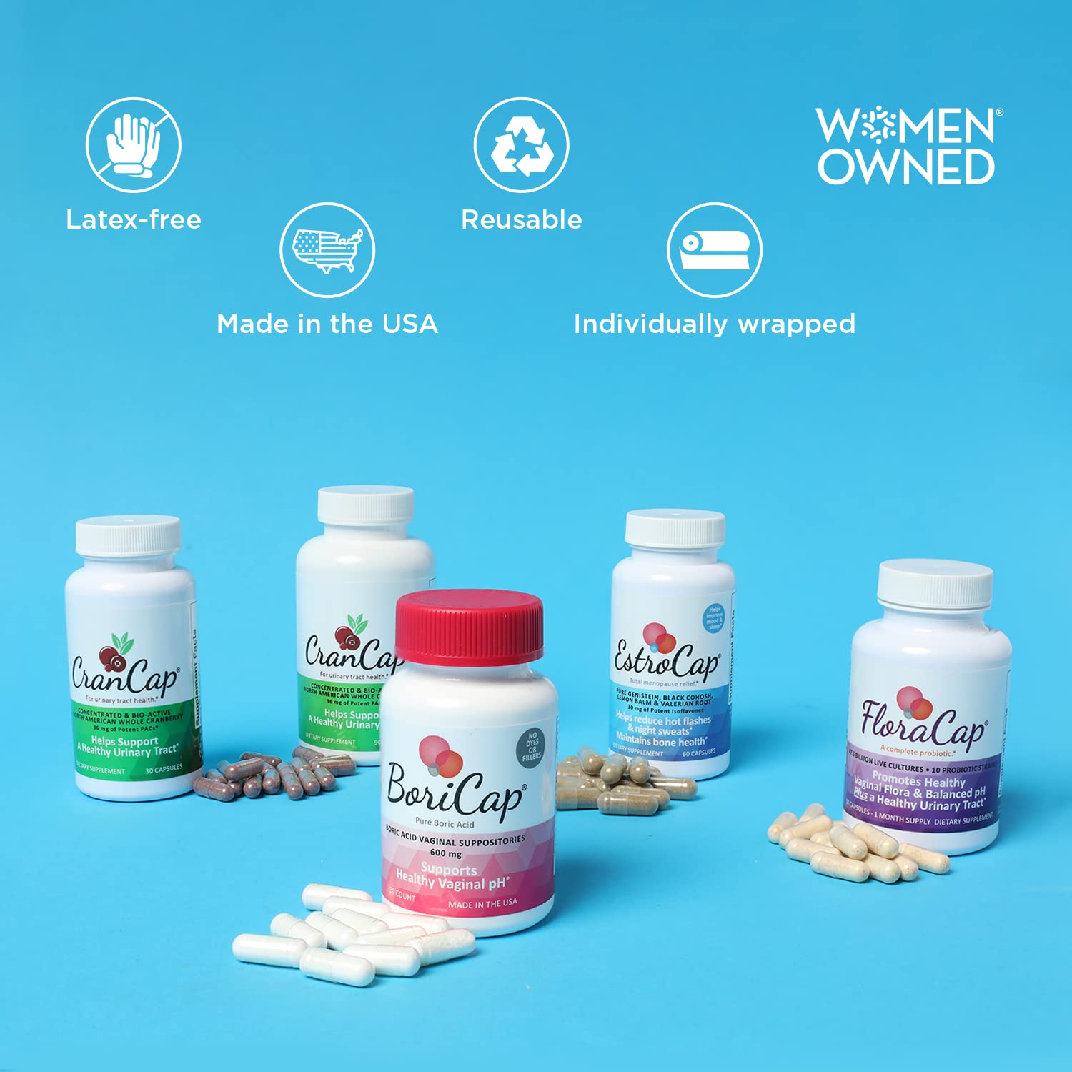 BoriCap Boric Acid Vaginal Suppository Applicators, 7 Applicators - Hygienic Solution BoriCap