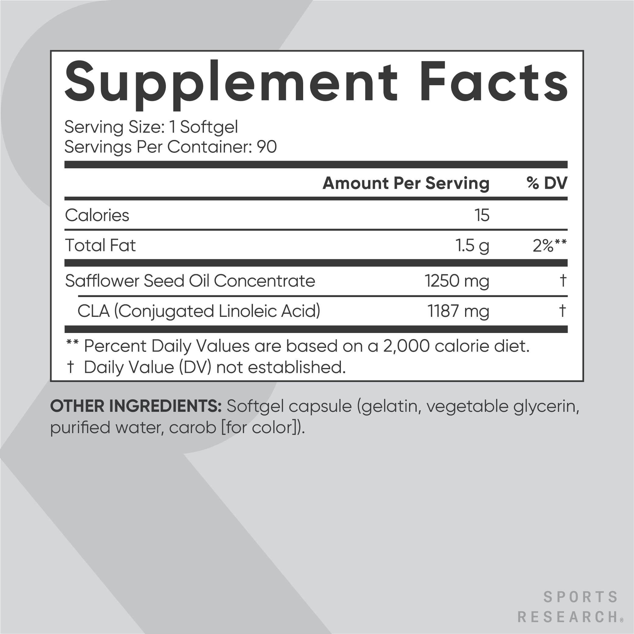 Sports Research CLA - 1250mg with Active Conjugated Linoleic Acid for Men and Women Sports Research