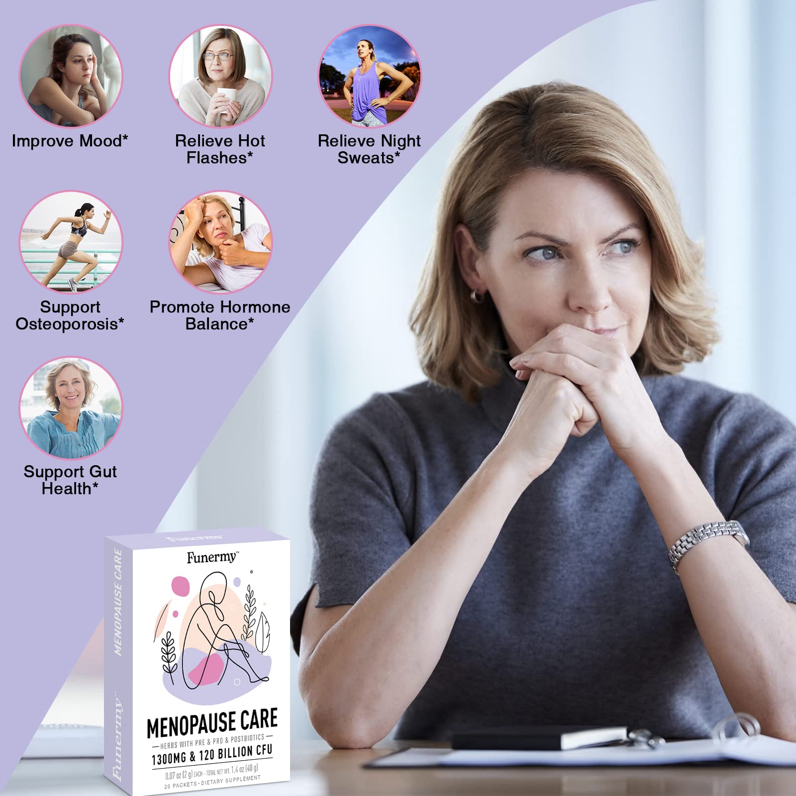 Funermy Postnatal Probiotics Breastfeeding Supplement and Menopause Supplement for Women Funermy