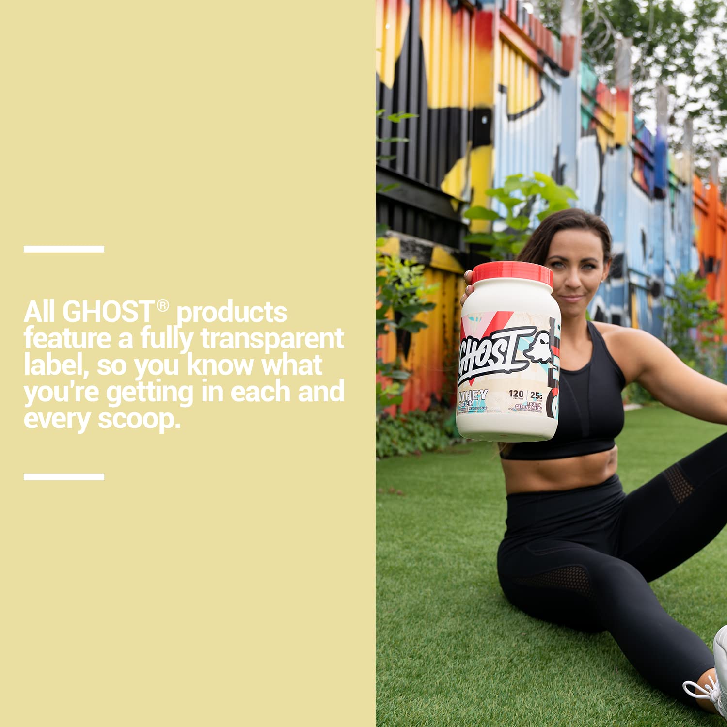 GHOST Whey Protein Powder, Fruity Cereal Milk - 2LB Tub, 25G of Protein - Flavored GHOST