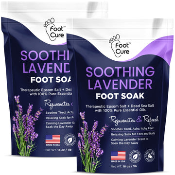 Soothing Lavender Foot Soak with Epsom Salt - Best Toenail Treatment, & Softens Calluses