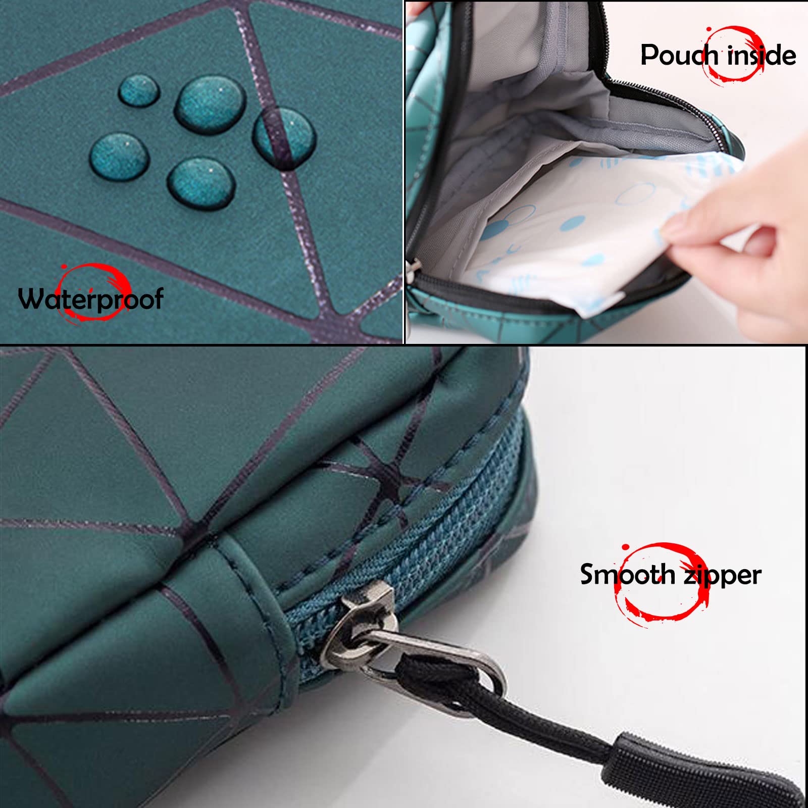 CCLEOOCOO Sanitary Napkin Storage Bag,Leather Waterproof Feminine First Period Bag with Zipper CCLEOOCOO