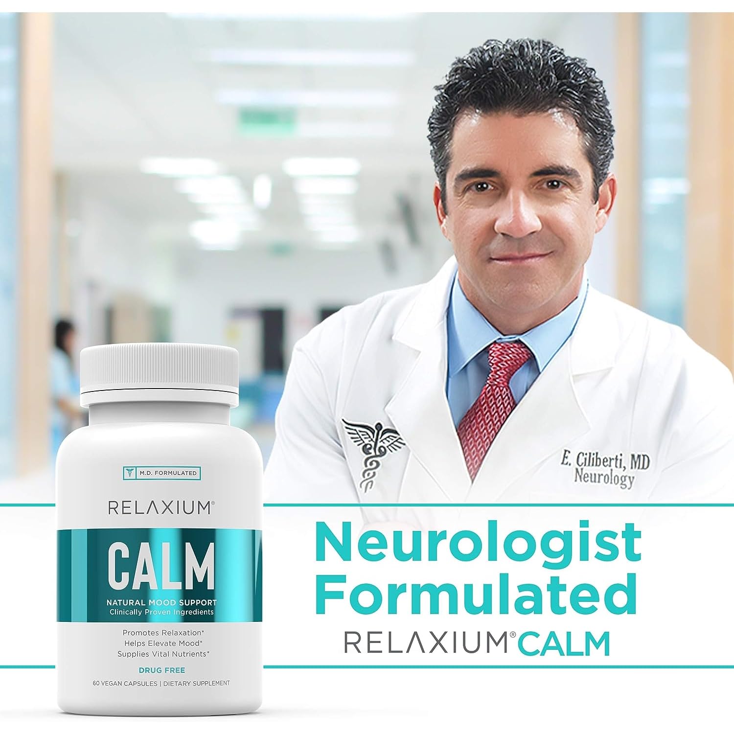 Relaxium Calm, Non-Habit Forming, Stress & Mood Support Supplement Relaxium