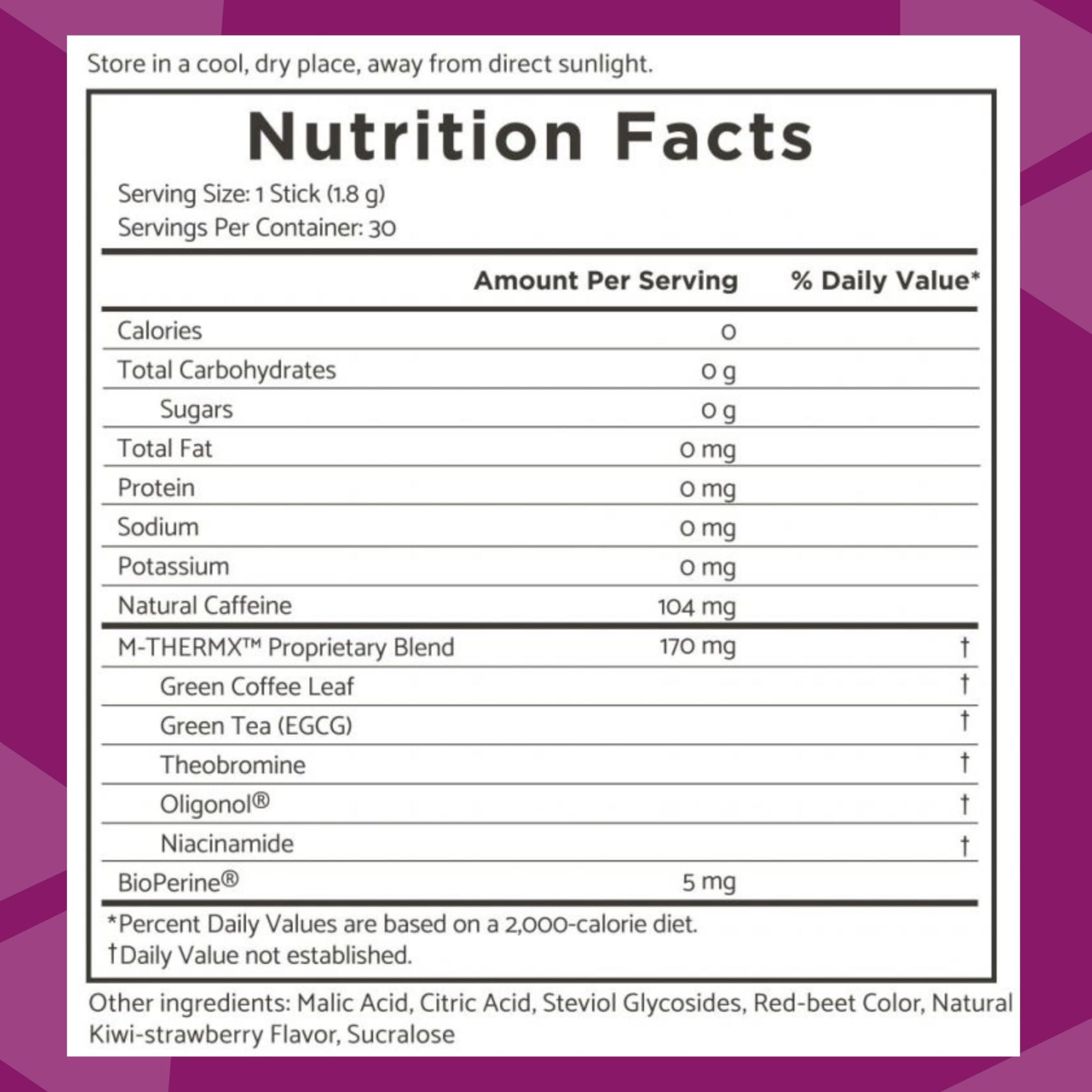 TRIM Stik, Appetite Control, Delicious Kiwi Strawberry beverage, low-calorie, 30 ct Youngevity
