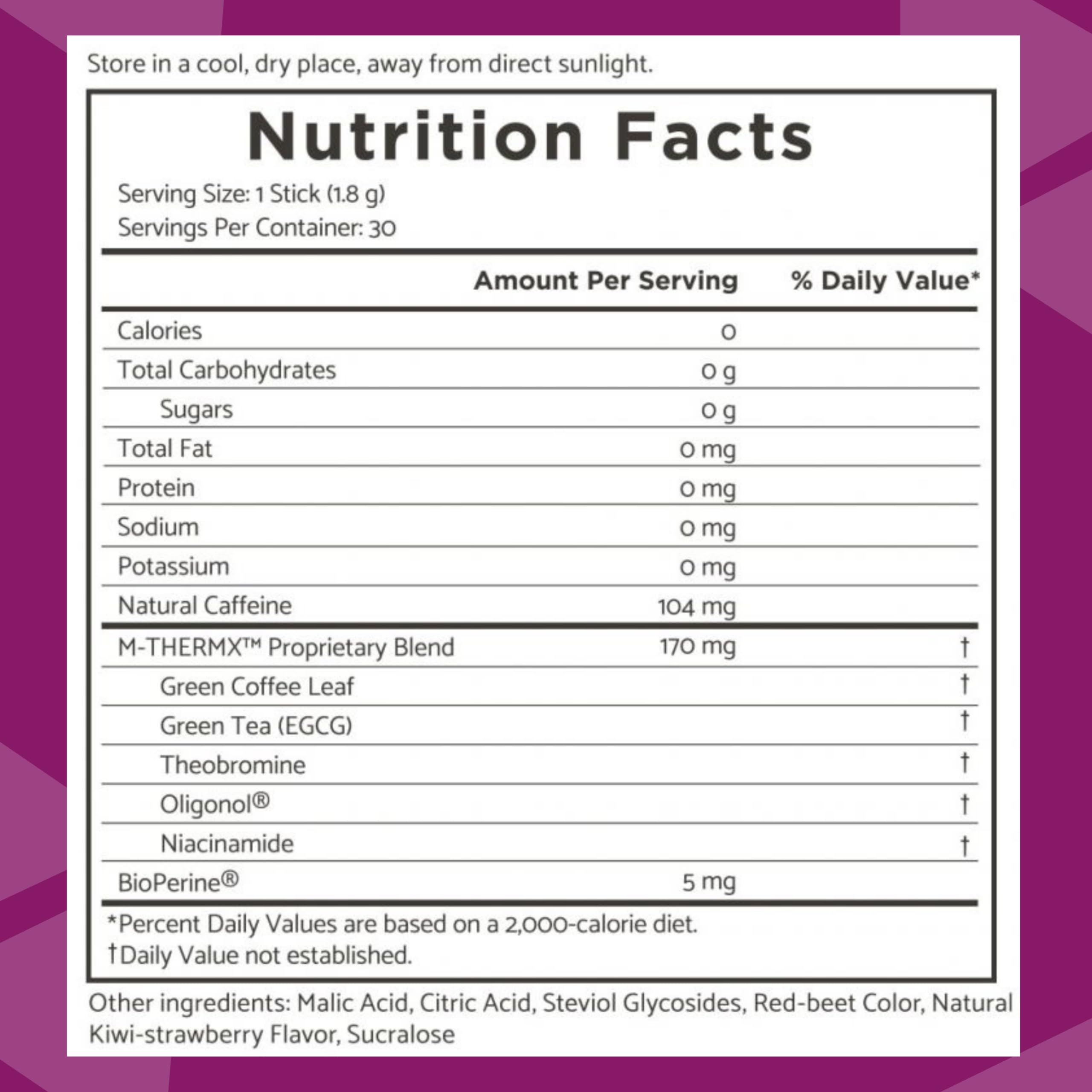 TRIM Stik, Appetite Control, Delicious Kiwi Strawberry beverage, low-calorie, 30 ct Youngevity