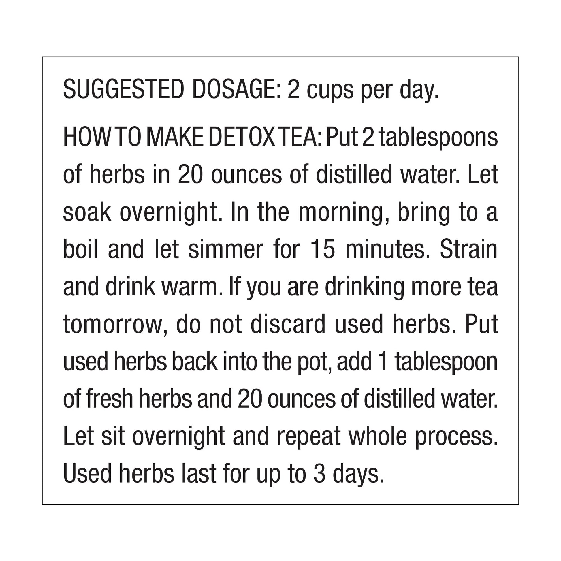 Dr. Schulze's | Detox Tea | All Purpose Herbal Tonic | Powerful Digestive Stimulant Dr. Schulze's