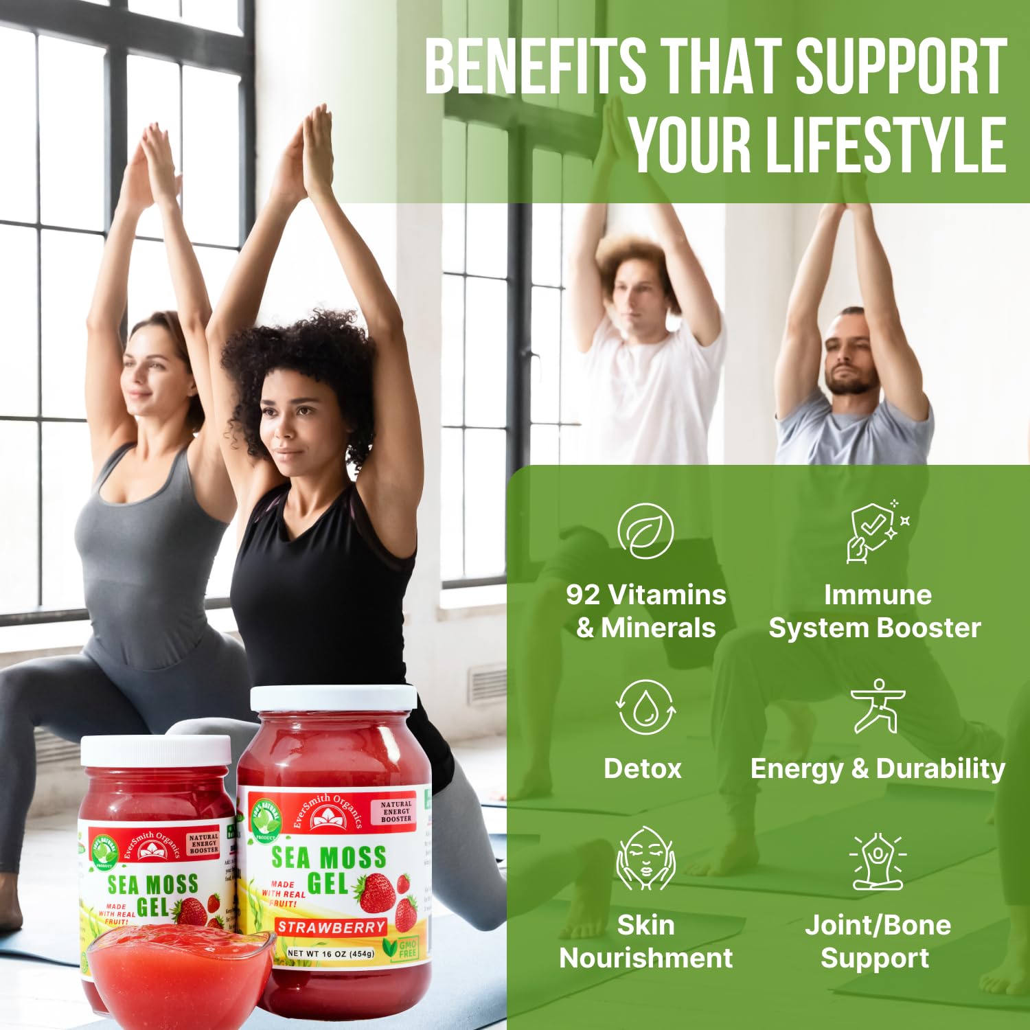 EverSmith Organics - Wildcrafted Irish Sea Moss Gel | Made in USA | Rich in Vitamins EverSmith Organics