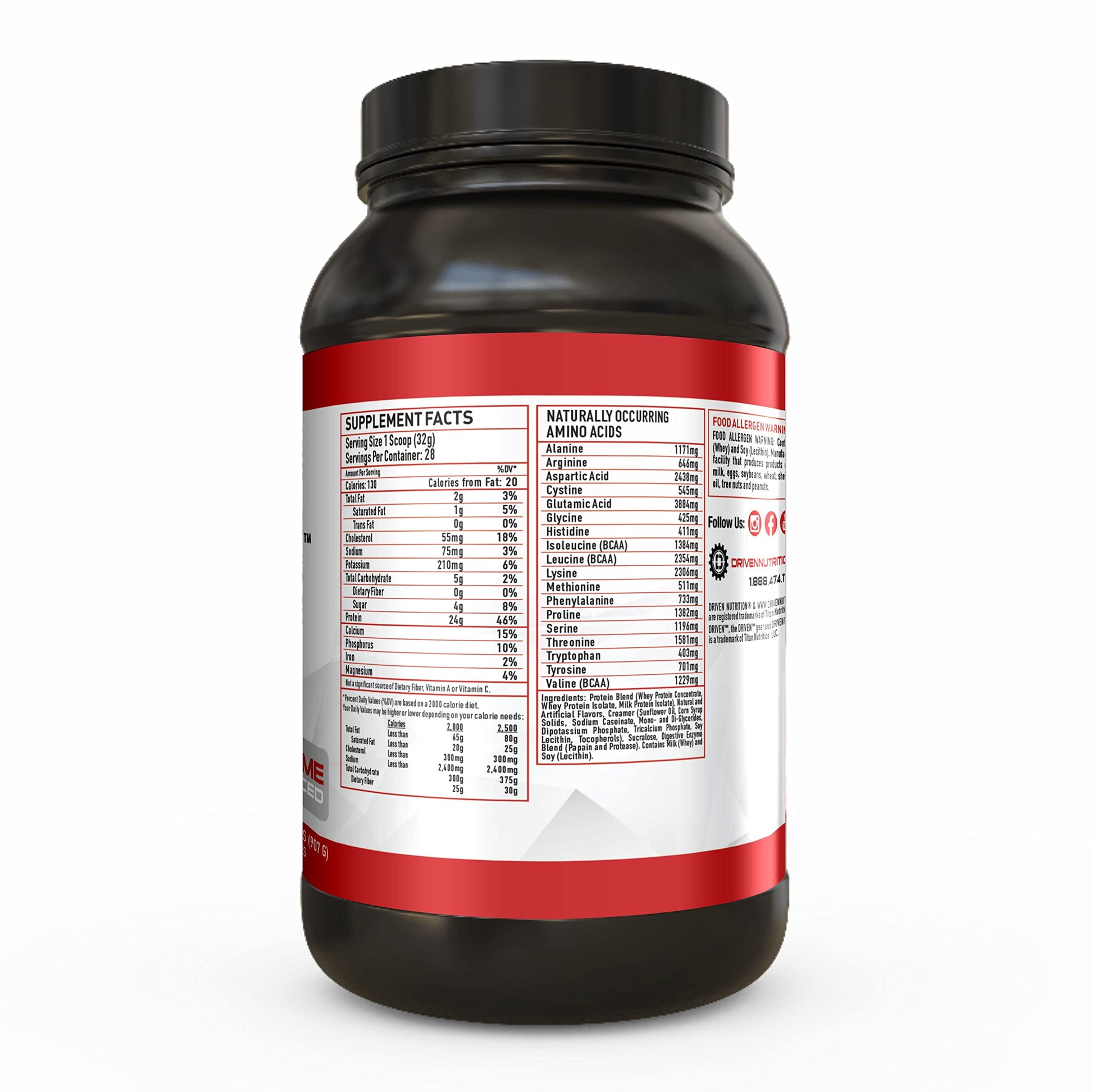 Driven WHEY- Grass Fed Whey Protein Powder: Delicious, Clean Protein Shake Driven Nutrition