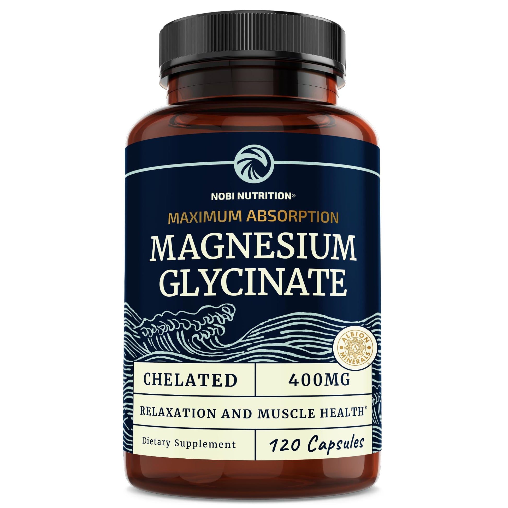 Magnesium Bisglycinate 400mg | Chelated Bisglycinate for Muscle Relaxation, Bones