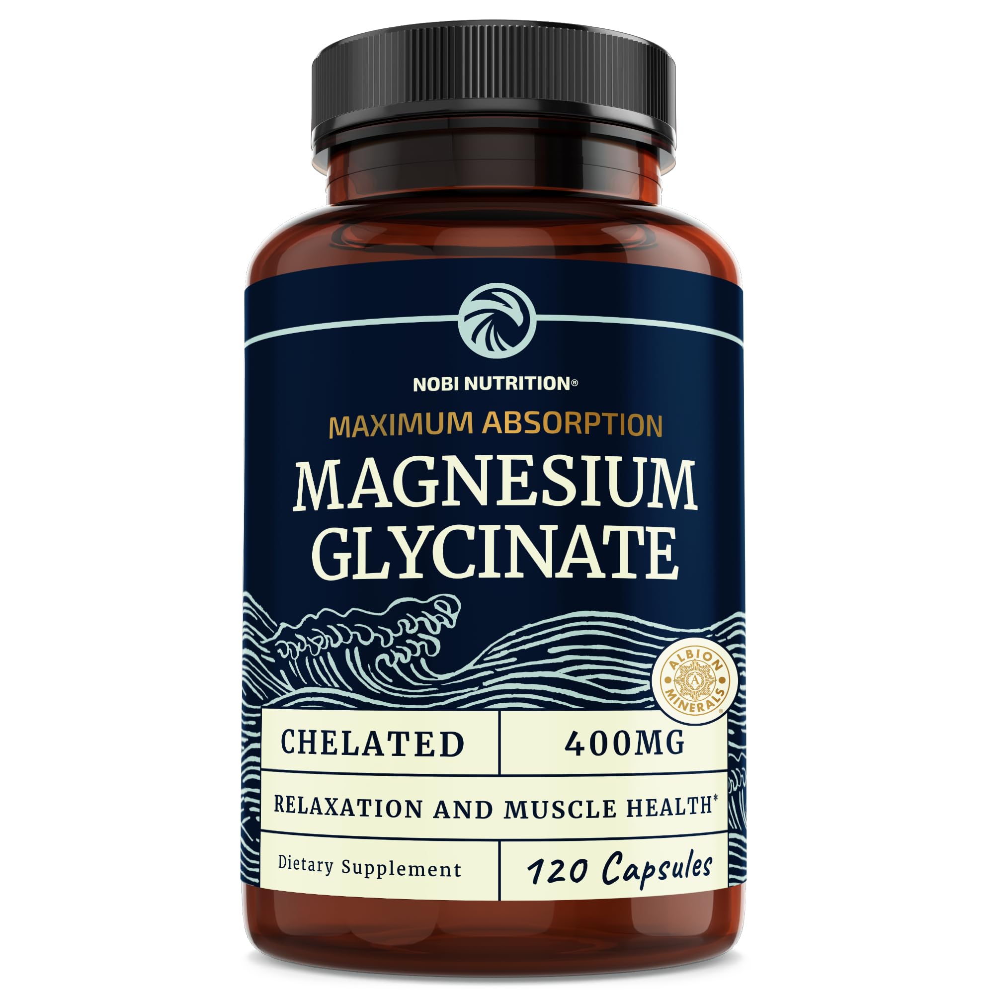 Magnesium Bisglycinate 400mg | Chelated Bisglycinate for Muscle Relaxation, Bones